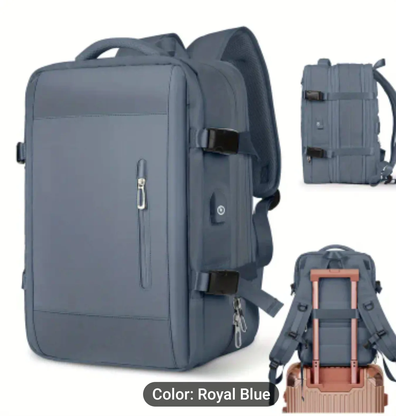 Expandable Travel Backpack - Royal Blue image indicator(4)