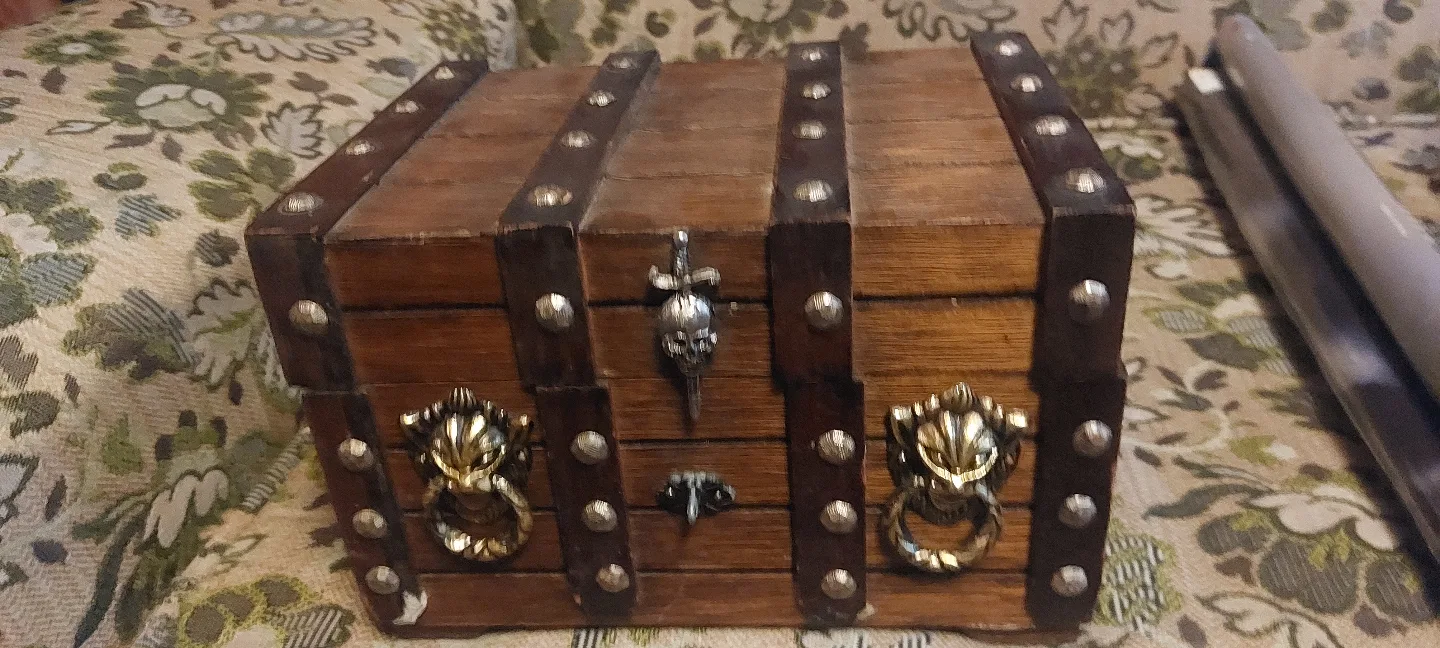 Wooden Treasure Chest Trinket Box thumbnail