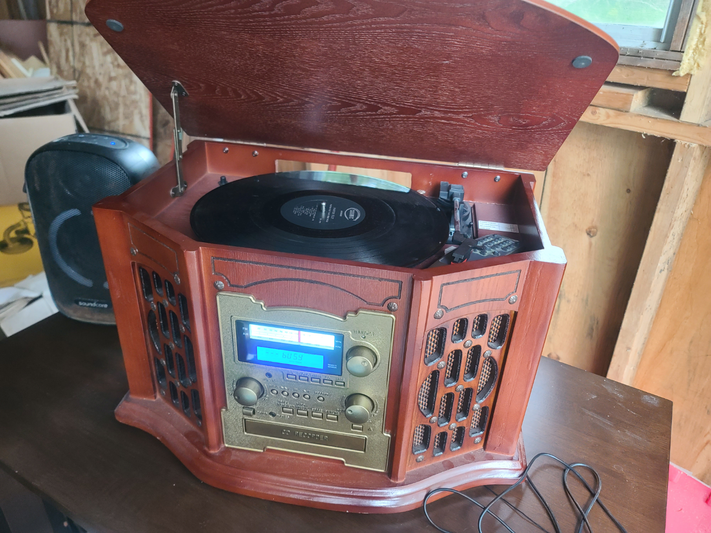 Vintage Style Record Player with CD Player and Radio - photo 2