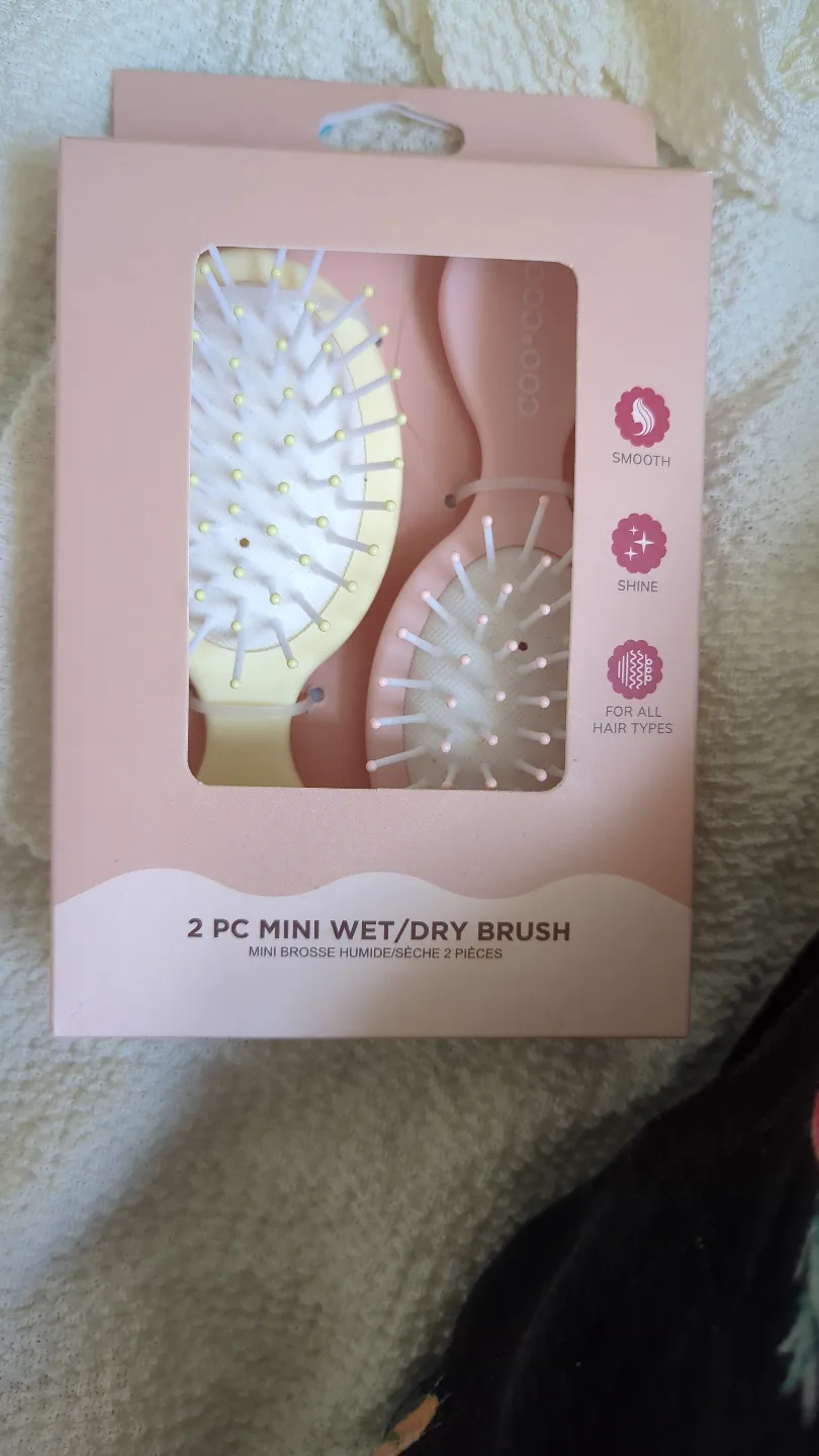 2-Piece Mini Wet/Dry Hair Brush Set thumbnail