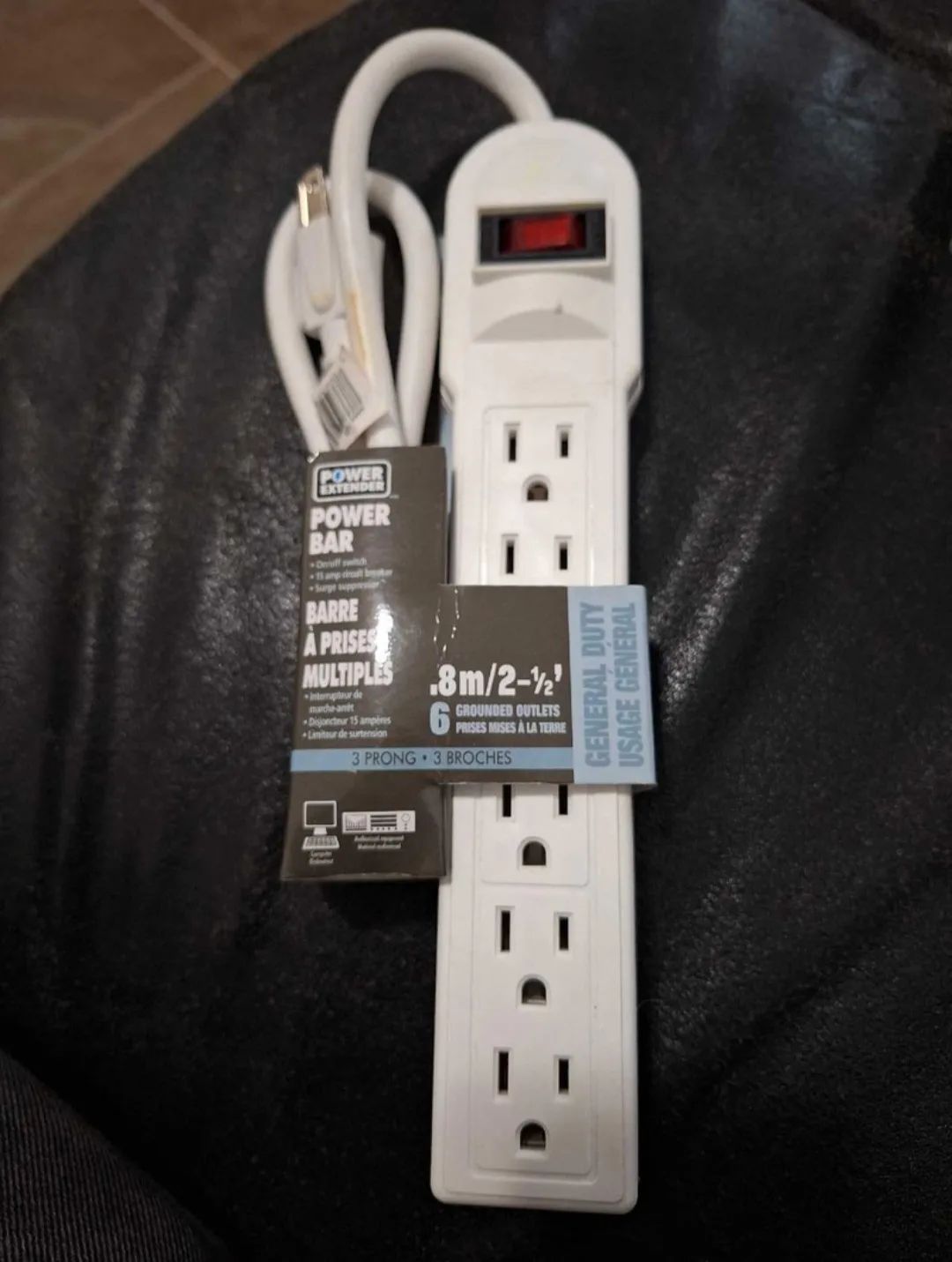 Power Bar 6 Outlets .8m Cord thumbnail