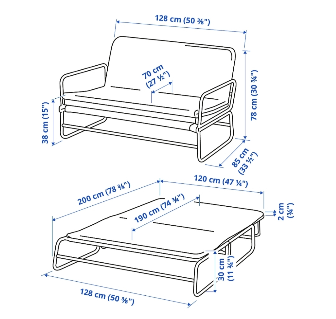 Ikea Soft Bed Foldable Futon with 2 Free Pillows - photo 3