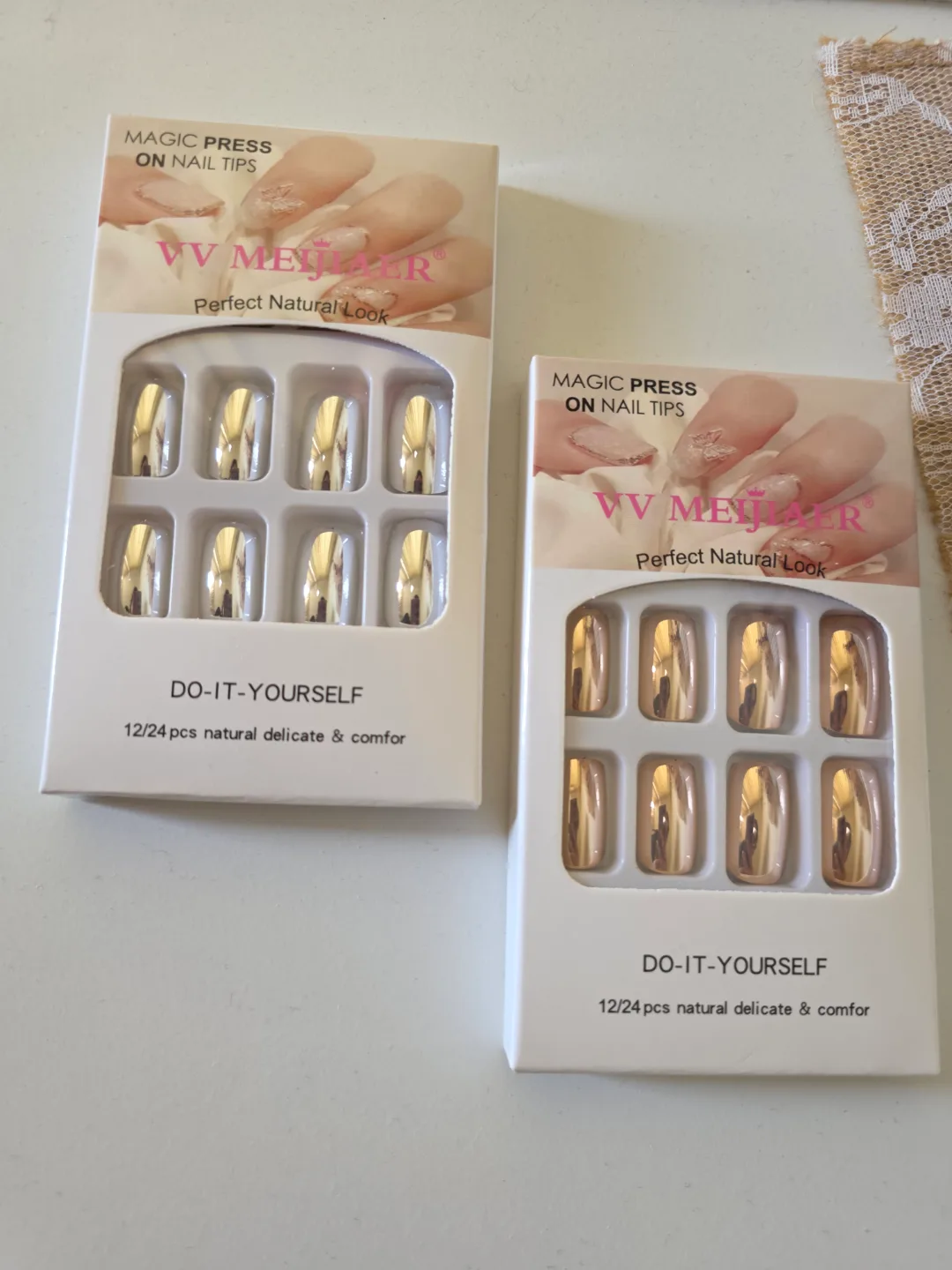 New Metallic Silver and rose gold Press-on Nails image indicator(2)