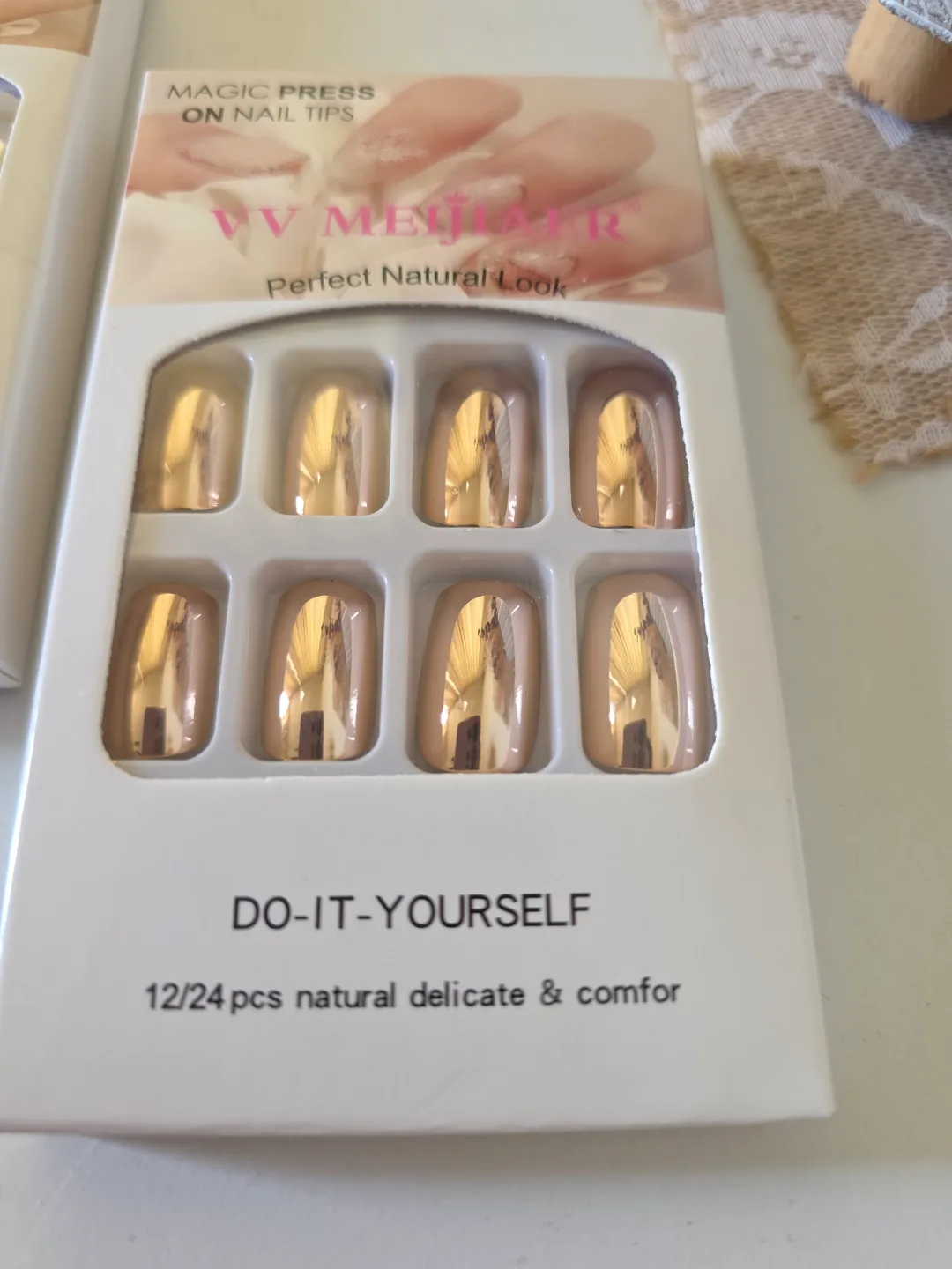 New Metallic Silver and rose gold Press-on Nails image indicator(4)