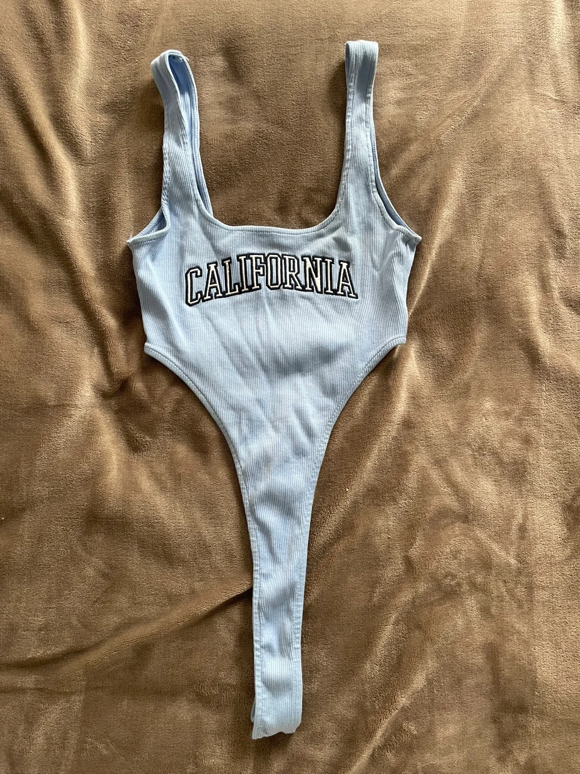 Cropped Light Blue Bodysuit thumbnail