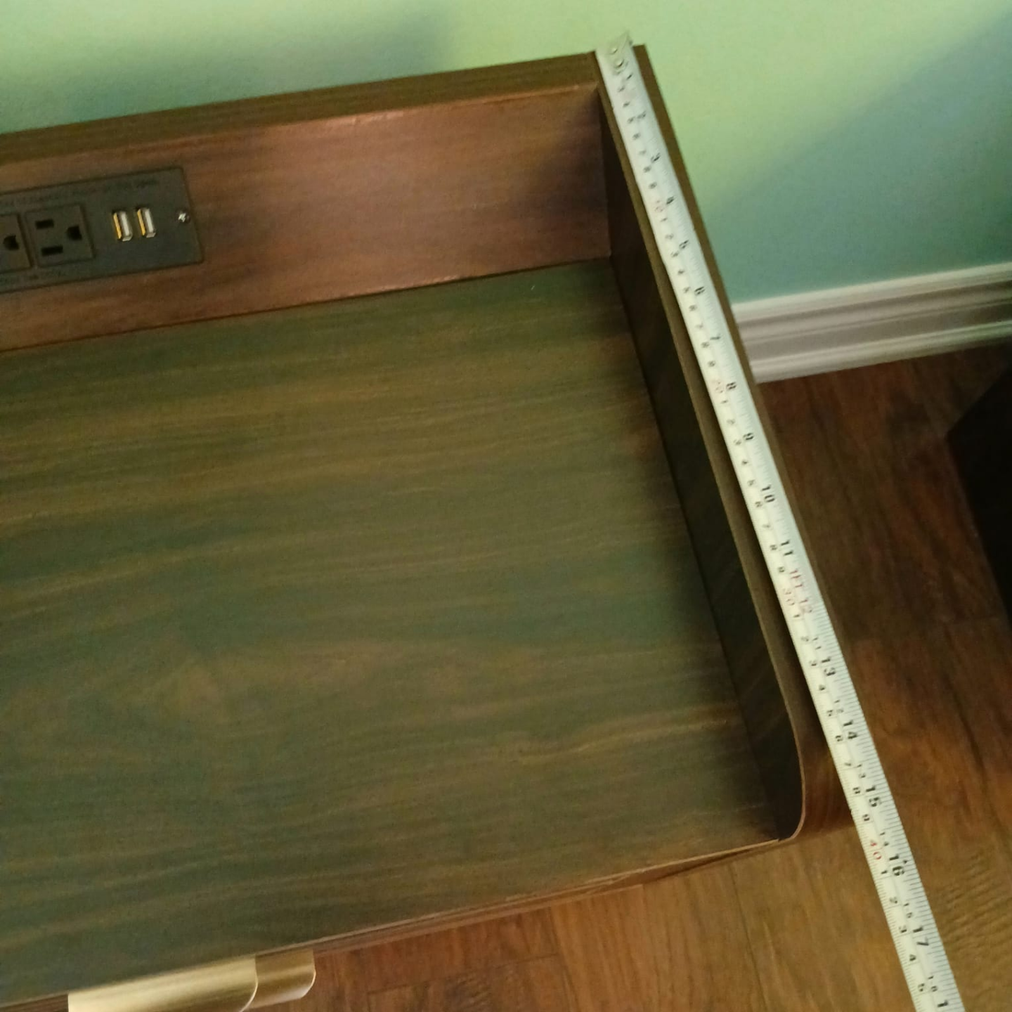 Pair of Dark Brown Two-Drawer Nightstands with Built-in Outlets - photo 4