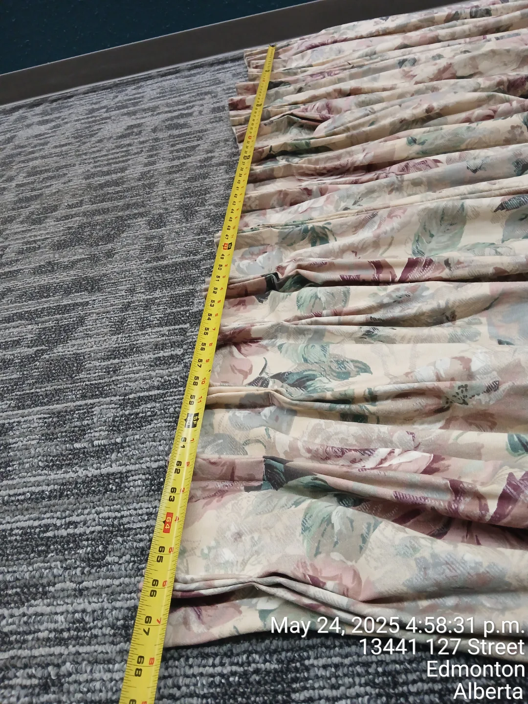Floral Pleated Curtains $20 x 2 =  $40 = approx 68ins x 90ins thumbnail