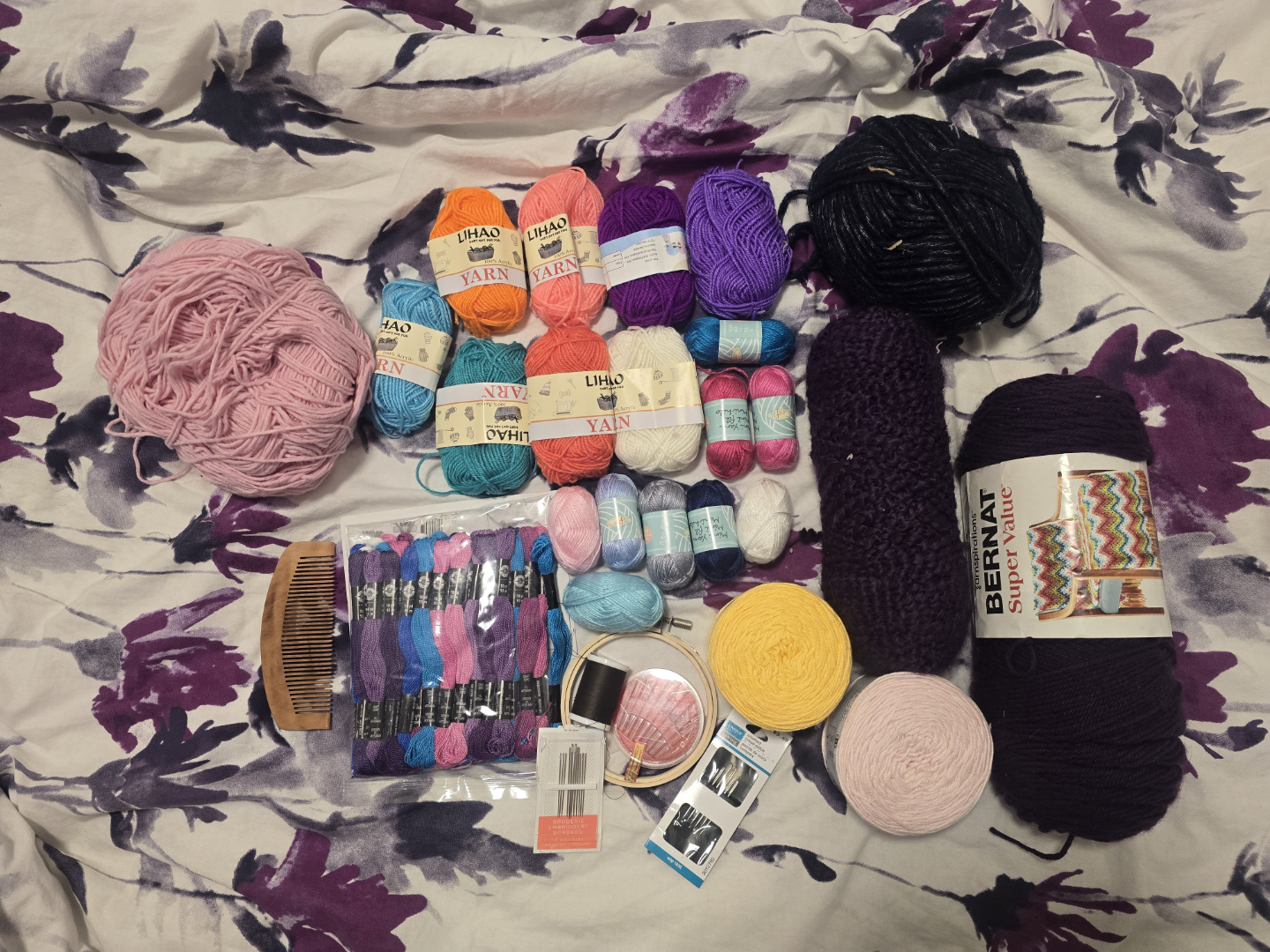 Craft Supplies Bundle: Yarn, Needles, Crochet Hooks & More!