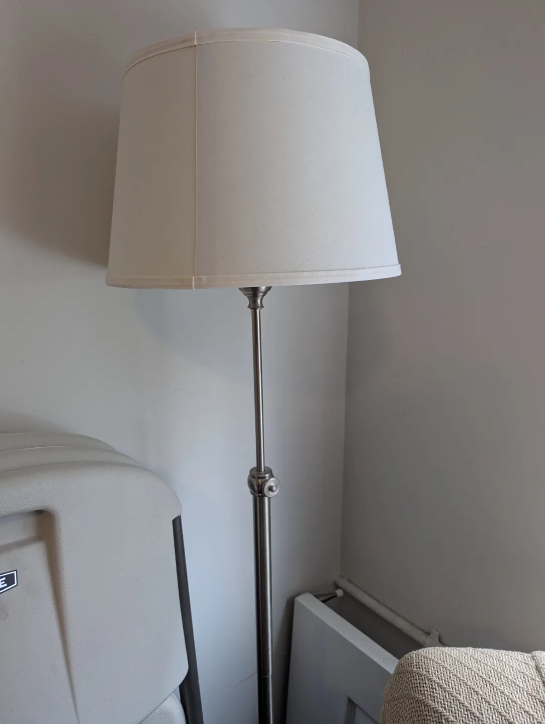 Pair of Floor Lamps with Off-White Shade thumbnail