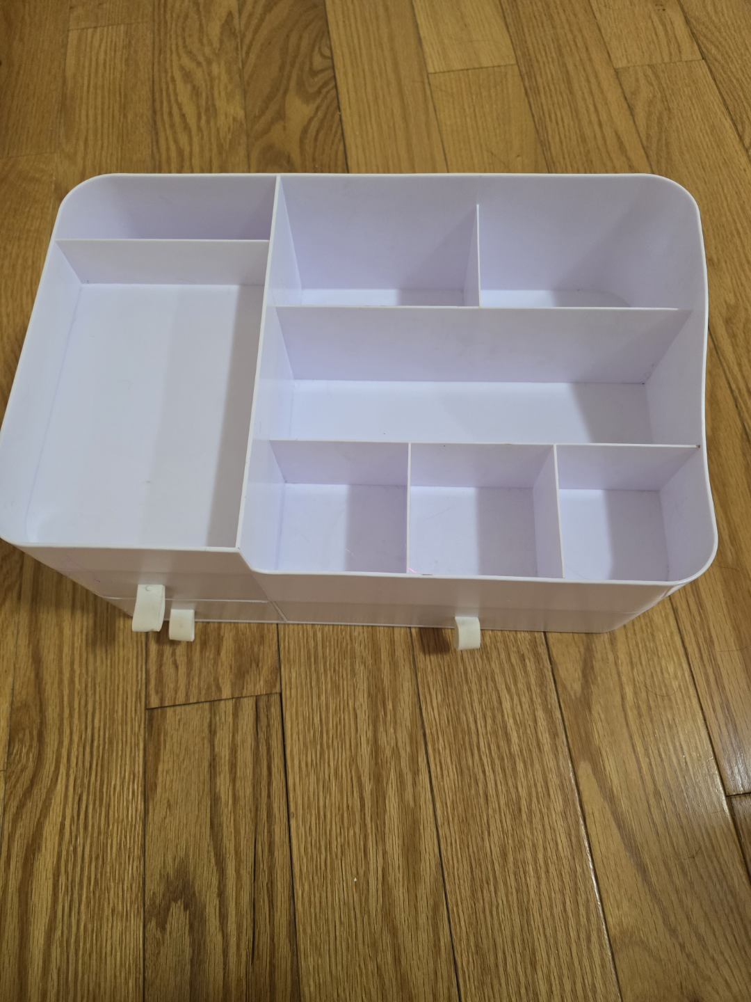 White Plastic Makeup Organizer with Drawers