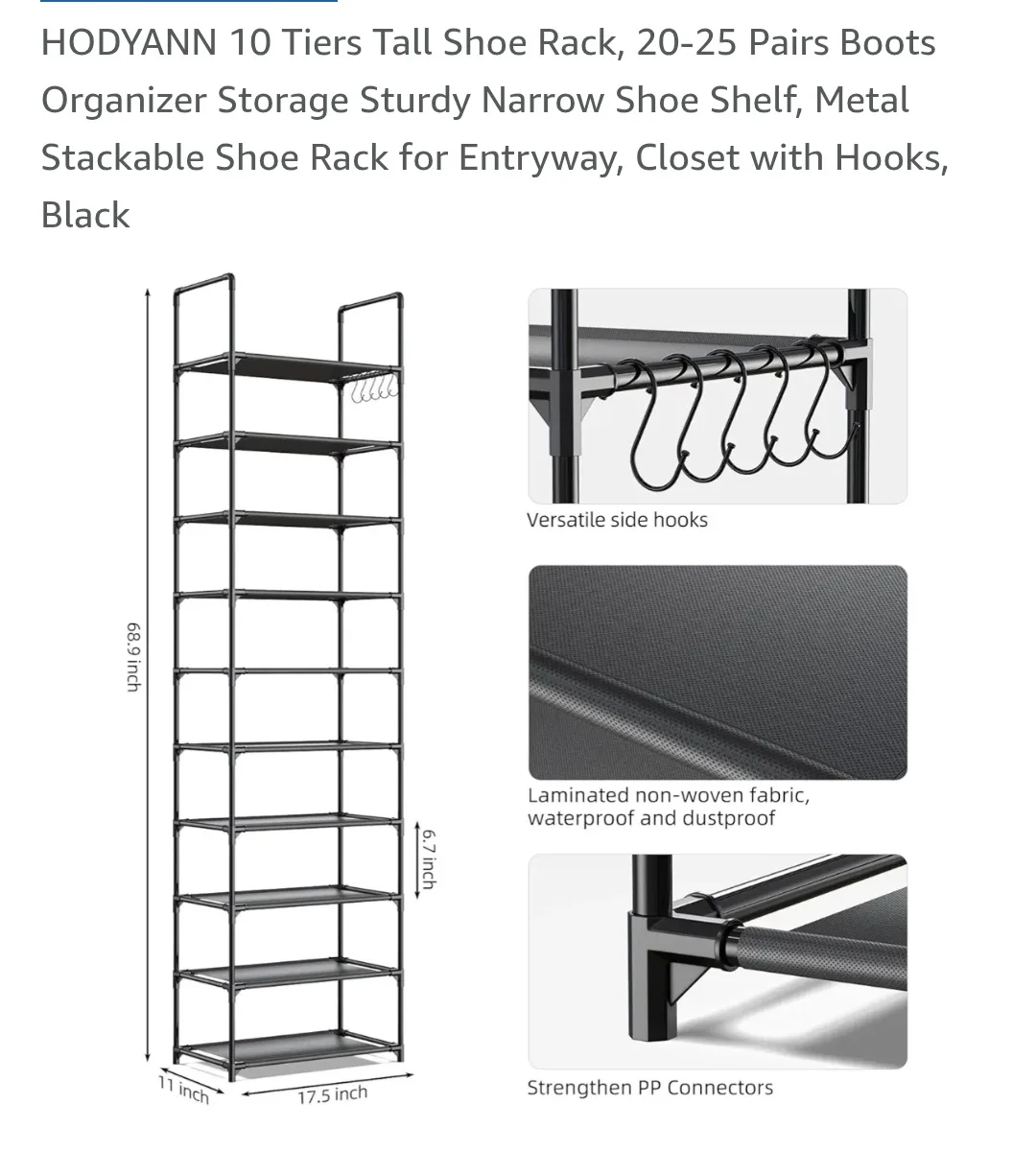 10 tier shoe rack white *new* thumbnail