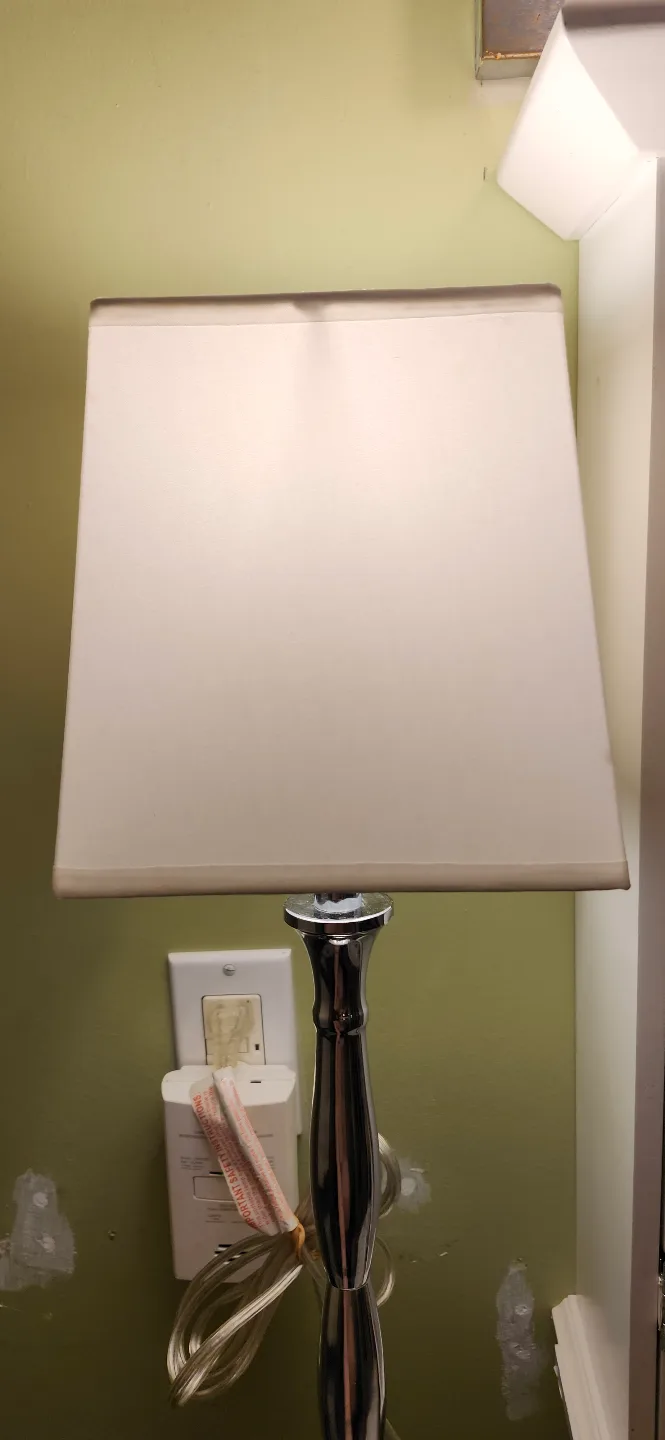 Chrome Table Lamp with White Shade. price firm final image indicator(4)