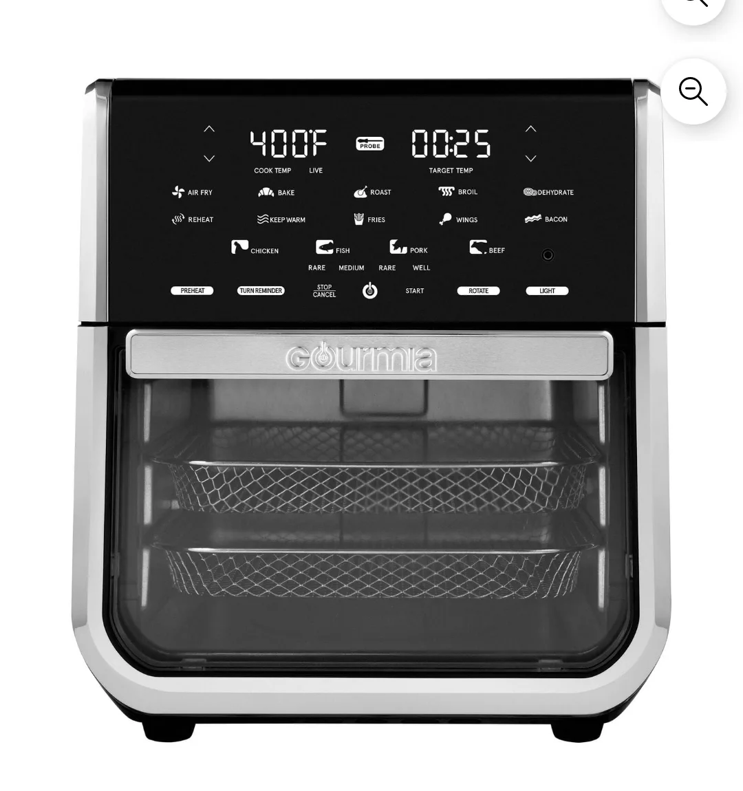 Gourmia Digital Air Fryer Oven with Rotisserie image indicator(3)