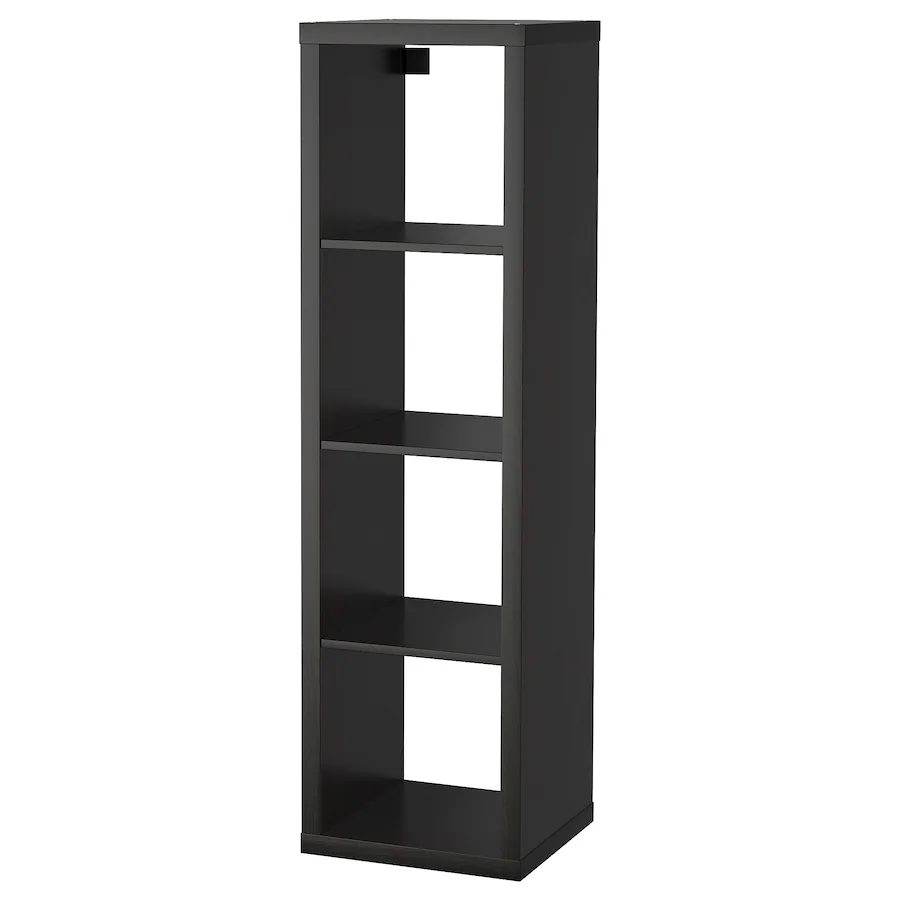 57.5" Black Wooden 4-Cube Shelf Unit