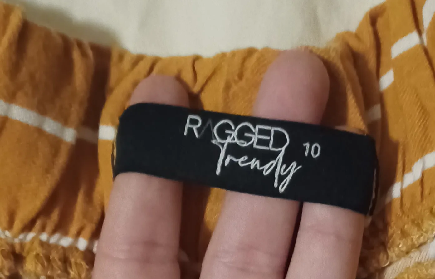 Ragged Trendy Mustard Yellow White Striped Pants Size 10 image indicator(4)