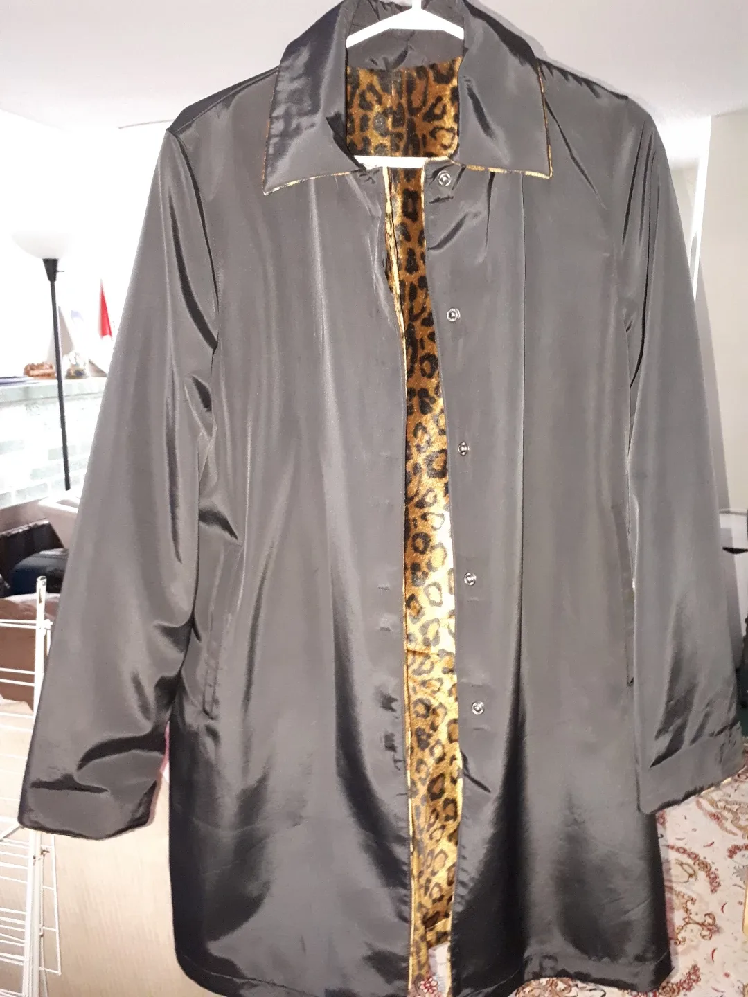 Reversible Leopard Print Trench Coat image indicator(4)