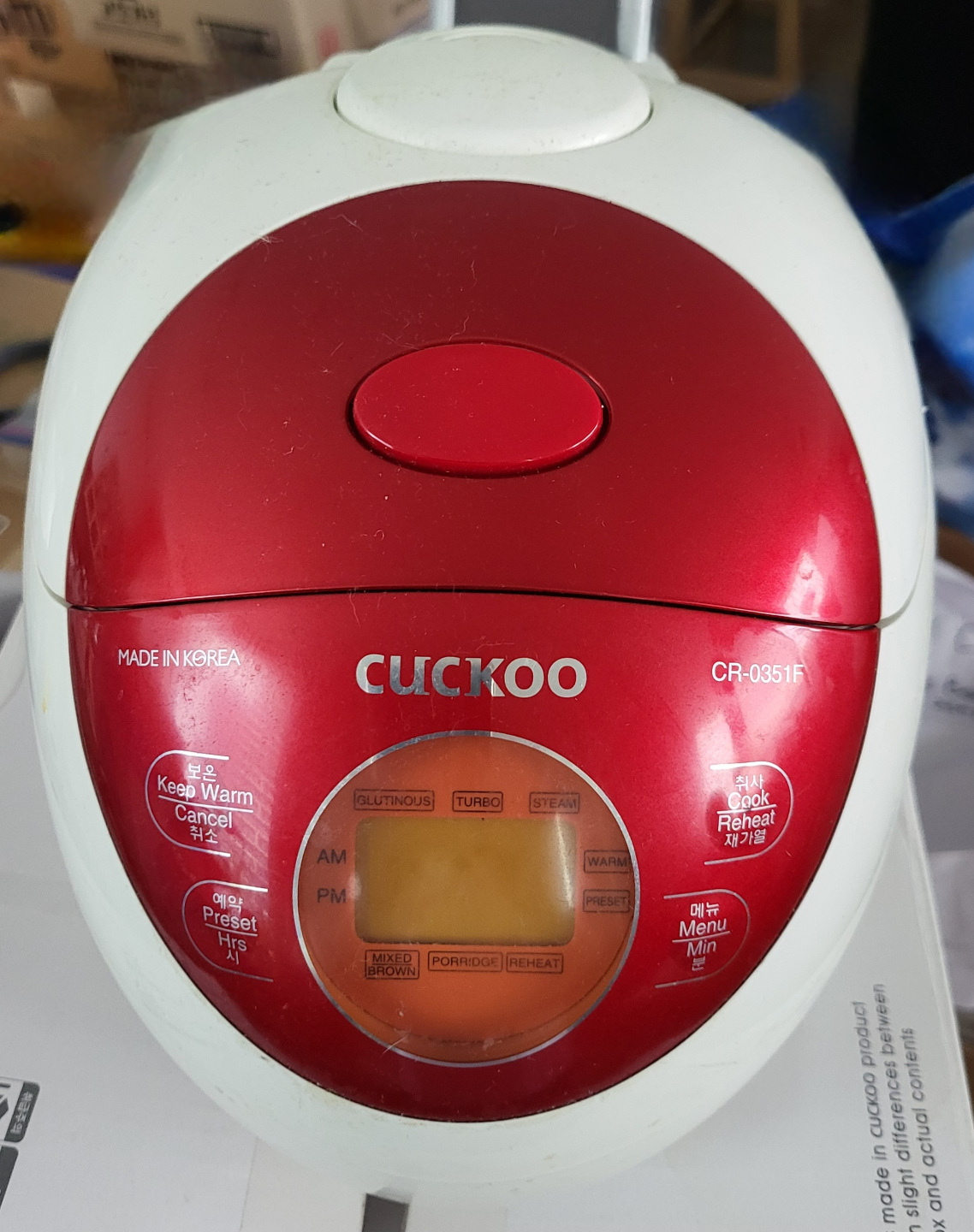 Cuckoo CR-0351F Electric Rice Cooker - Red - 3 Cups - photo 2