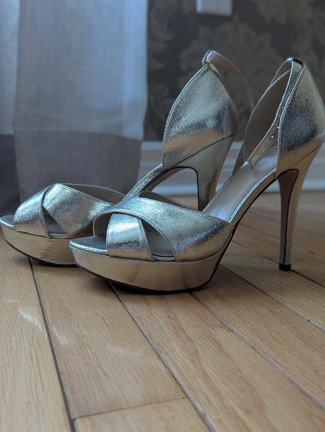 Gold Aldo Platform Heels