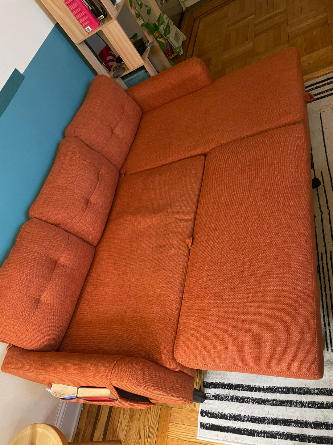 Burnt Orange Sectional Sofa with Storage - photo 2