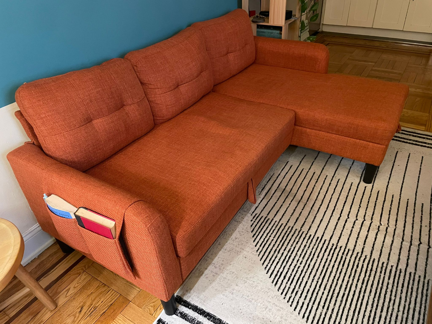 Burnt Orange Sectional Sofa with Storage - photo 3