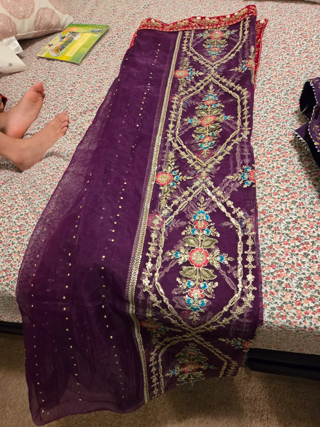 Pakistani Maria b designer shirt and lehenga fancy eid dress image indicator(5)