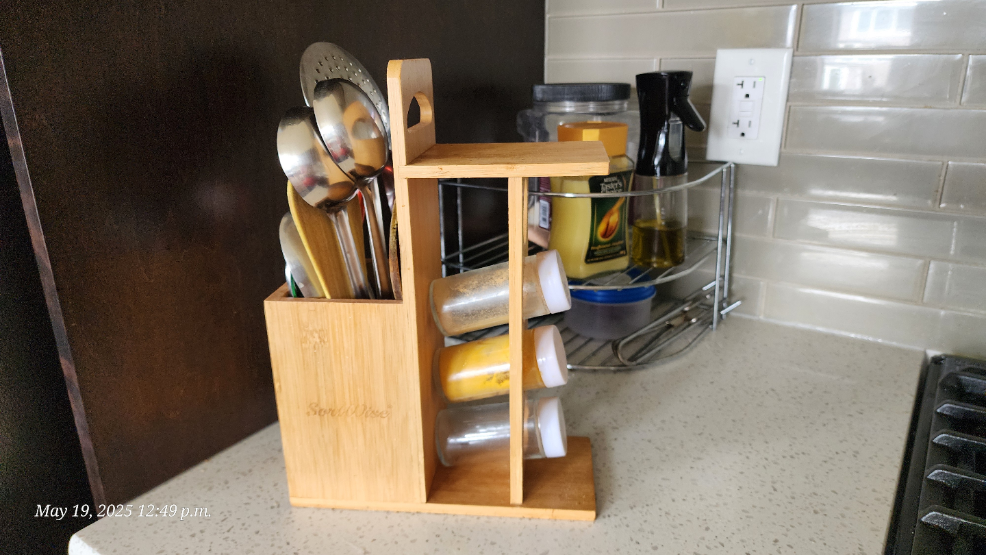 Bamboo Utensil and Spice Rack Organizer - photo 3