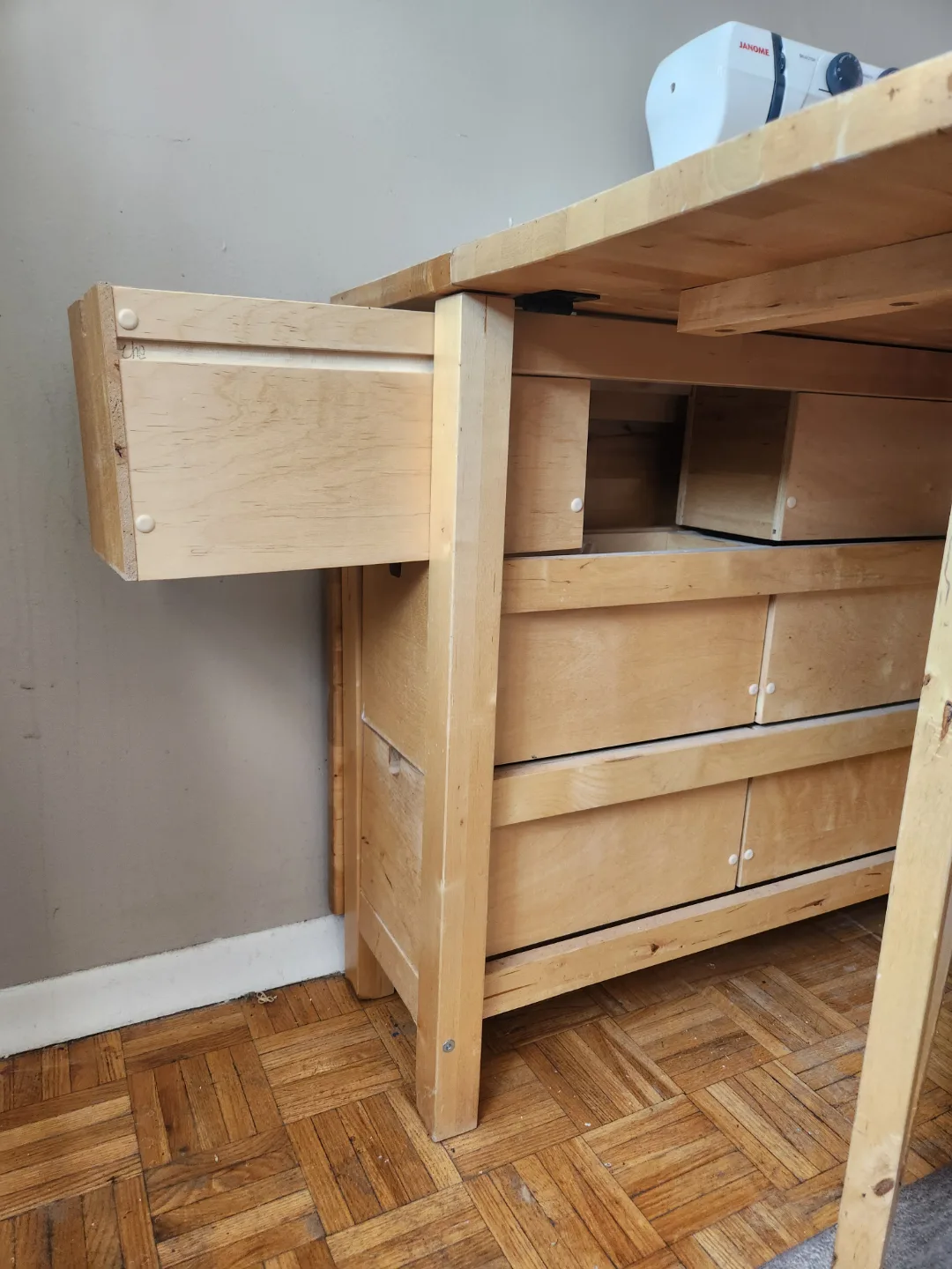 Foldable Sewing Table with Storage image indicator(4)