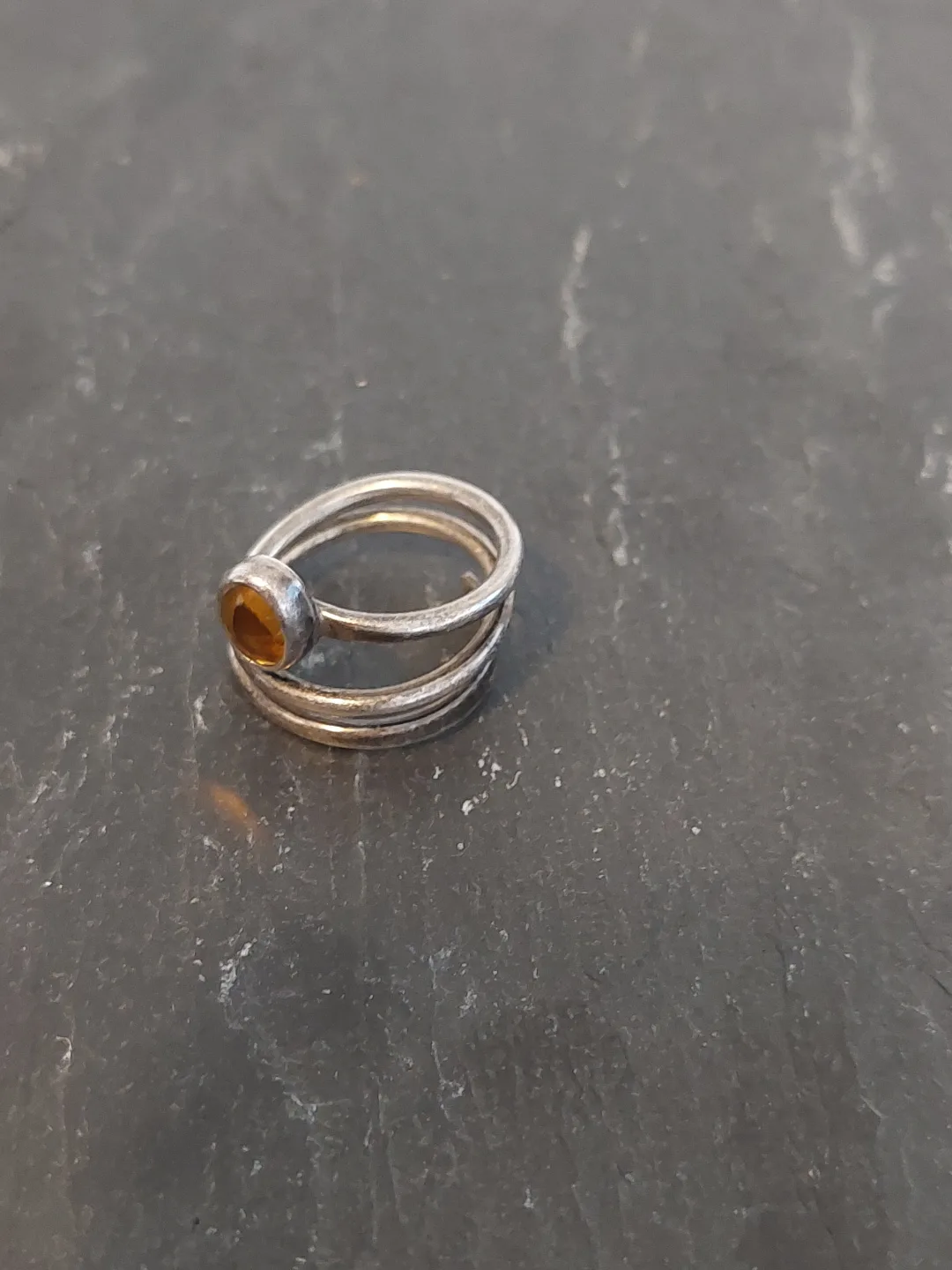 Unique Sterling Silver Wrap Ring with Yellow Gemstone image indicator(2)