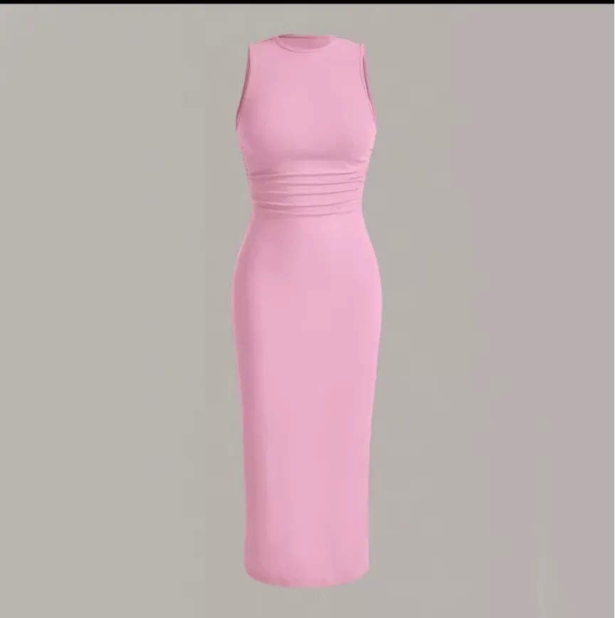 NEW! Women's Midi Body-Con Dress - Pink or White! thumbnail