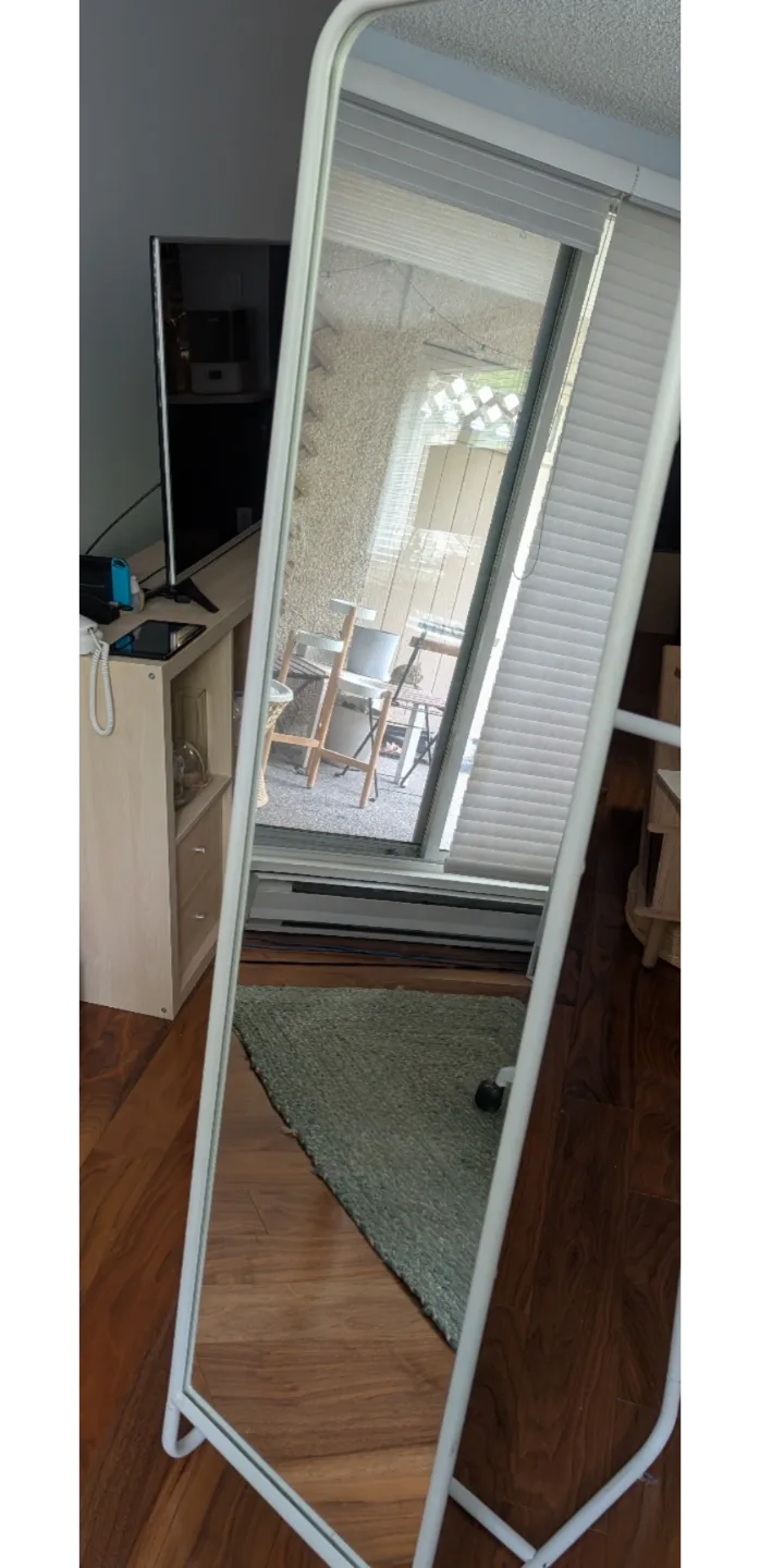 IKEA Full-Length Freestanding Mirror with Clothing Rack thumbnail