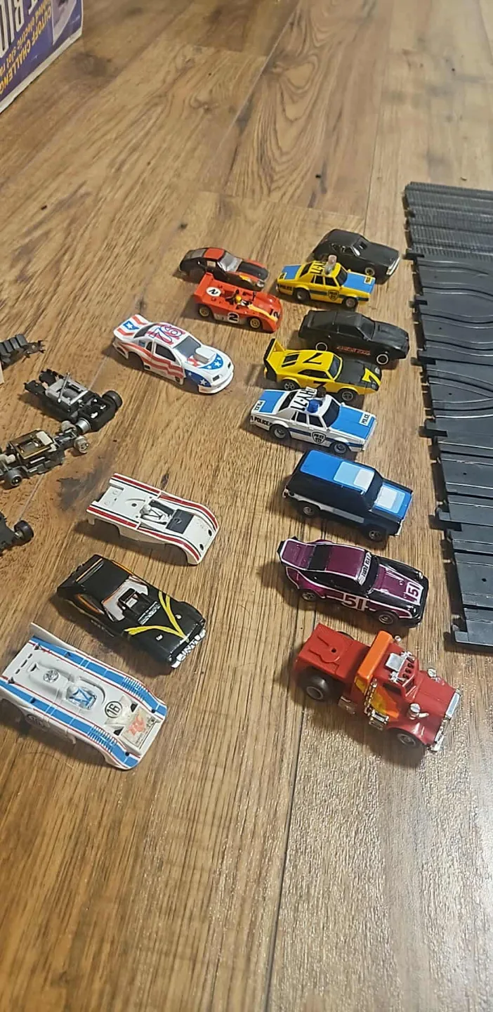 Vintage Slot Car Racing Set with Cars and Track thumbnail