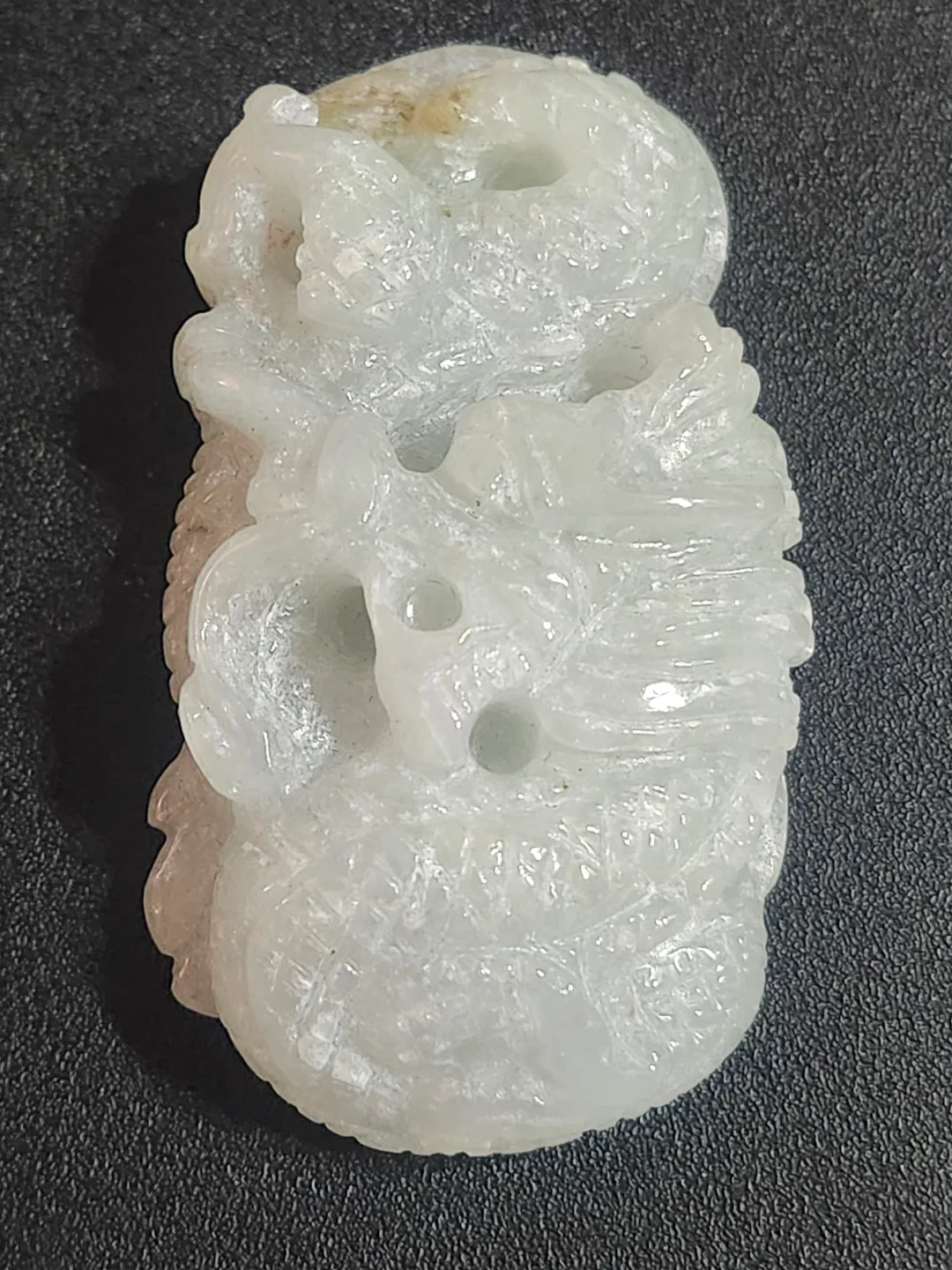 Intricate Carved Jade Dragon Pendant thumbnail