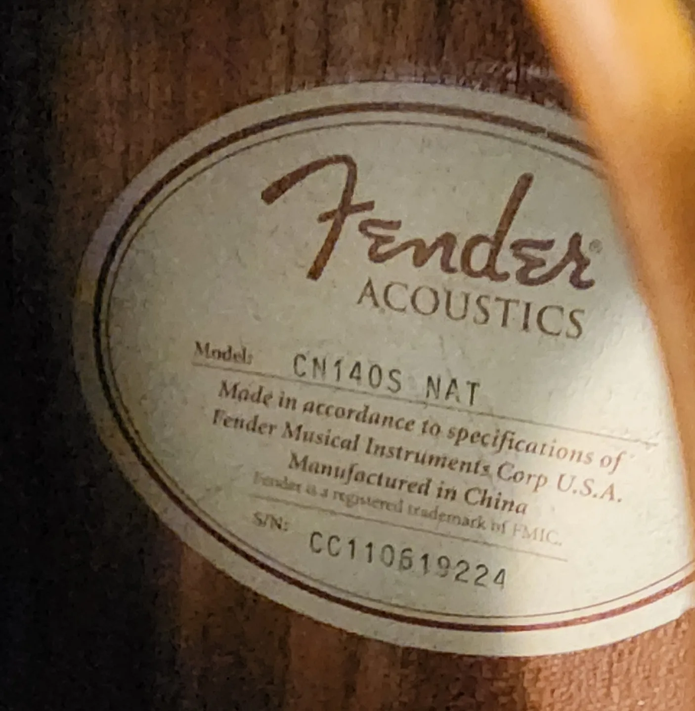 Fender CN140S NAT Classical Guitar thumbnail
