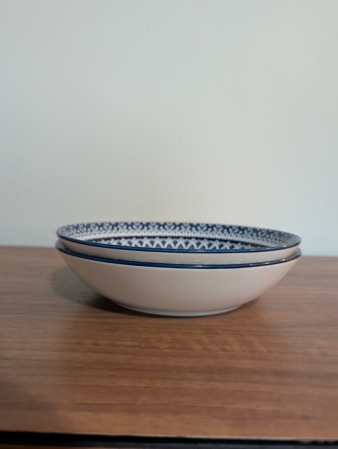 Set of four Blue and White Mandala Pattern Bowls.