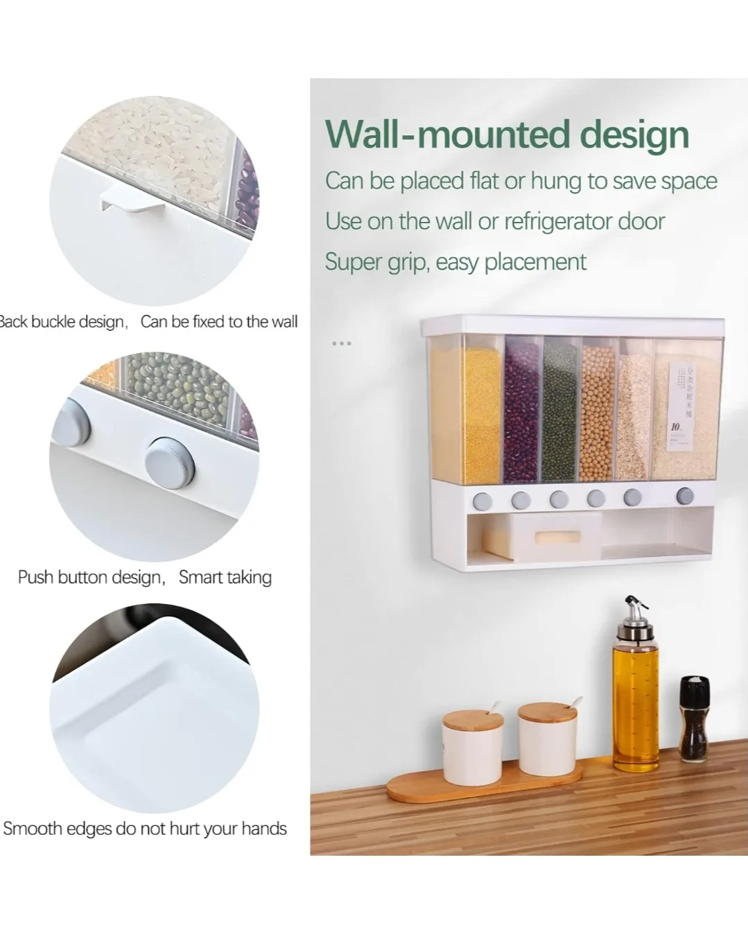 White Dry Food Dispenser with 6 Compartments image indicator(7)