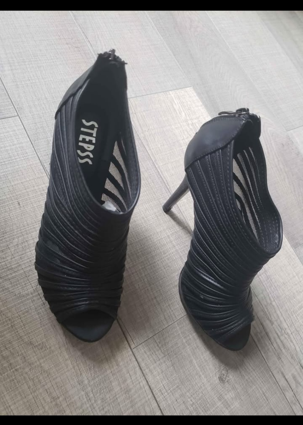 Stepss Black Open Toe Stiletto Heels - photo 2