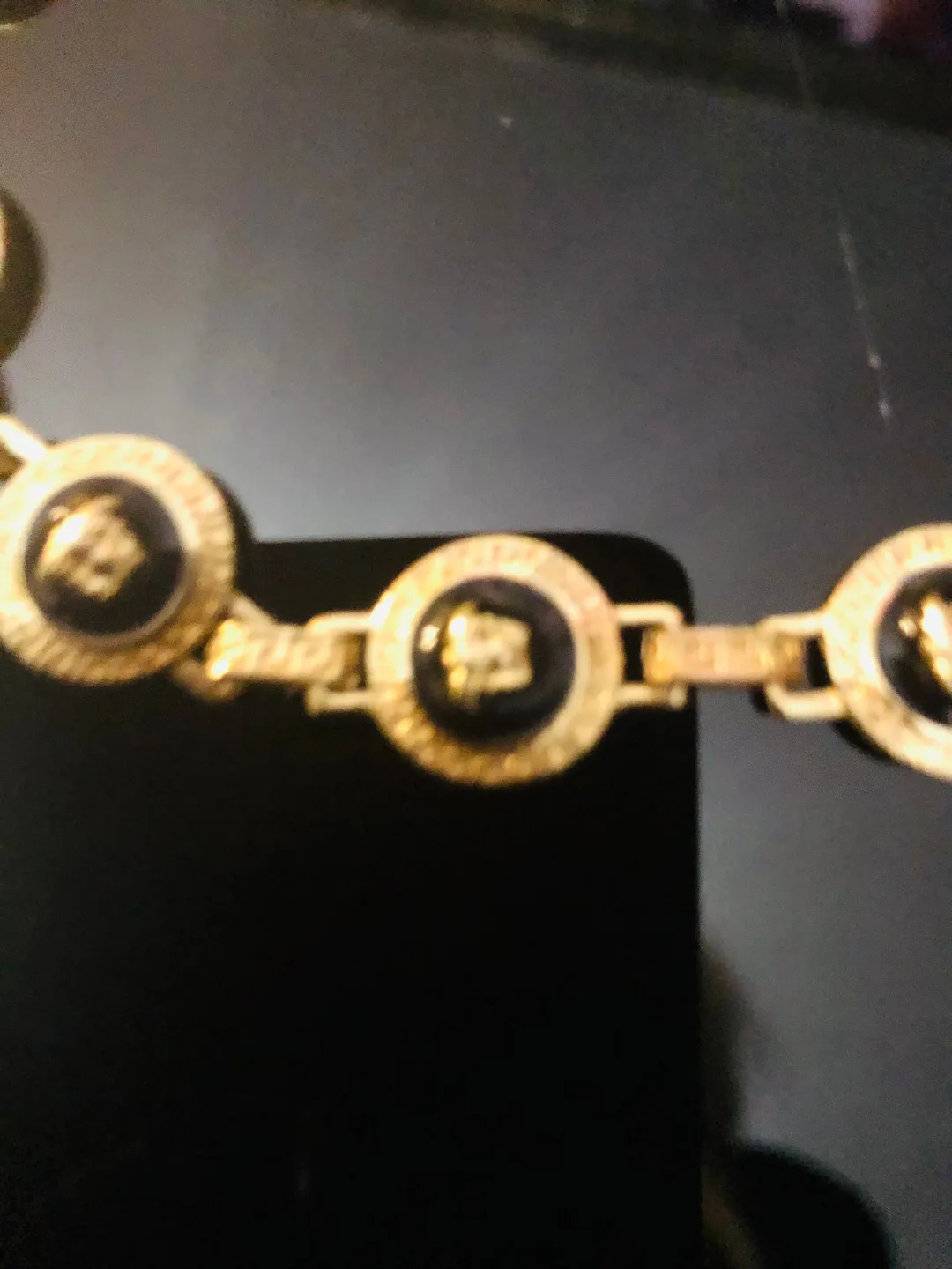 Vintage Versace Medusa Gold plated Necklace and Bracelet Set image indicator(2)