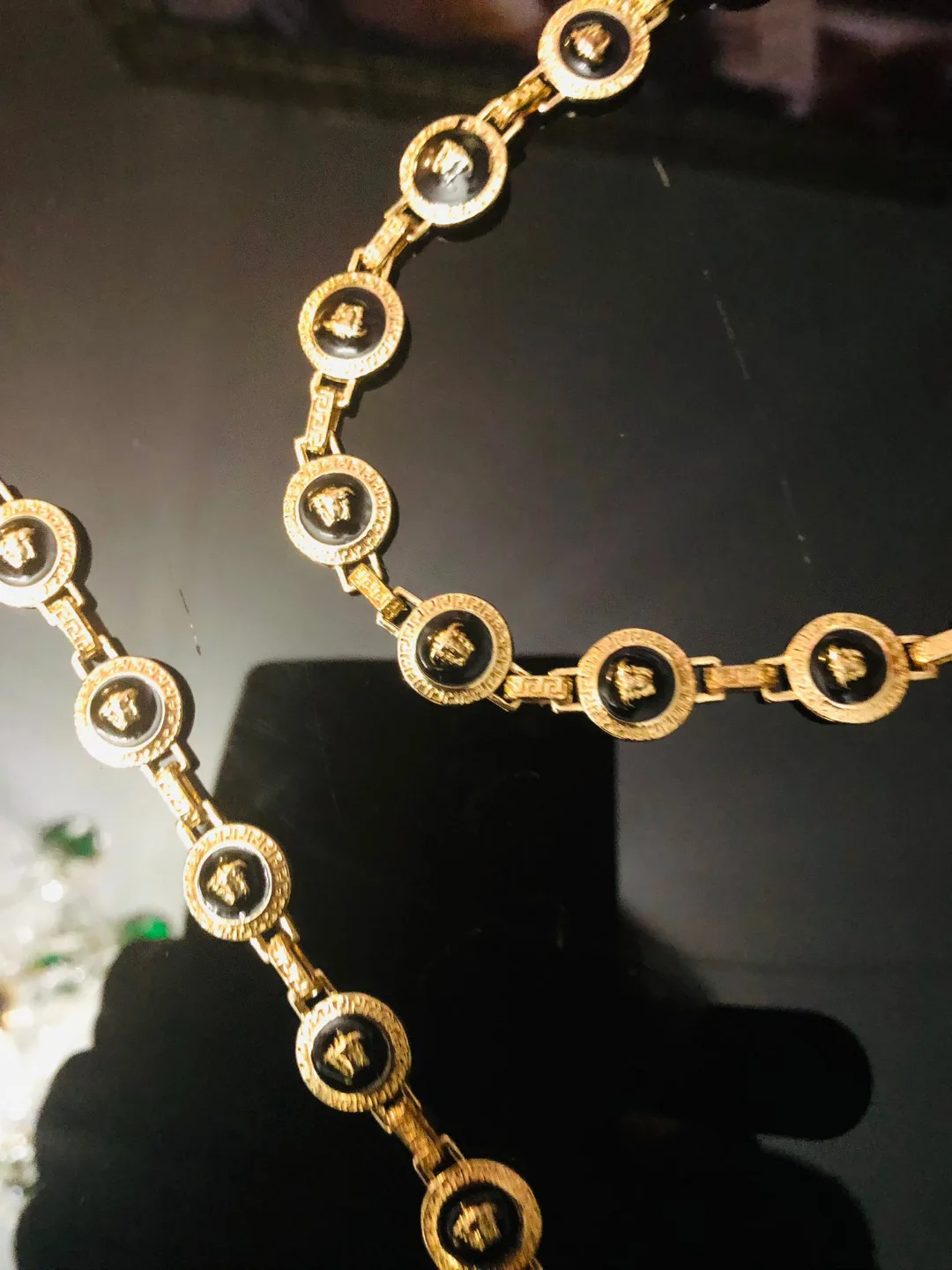 Vintage Versace Medusa Gold plated Necklace and Bracelet Set image indicator(3)