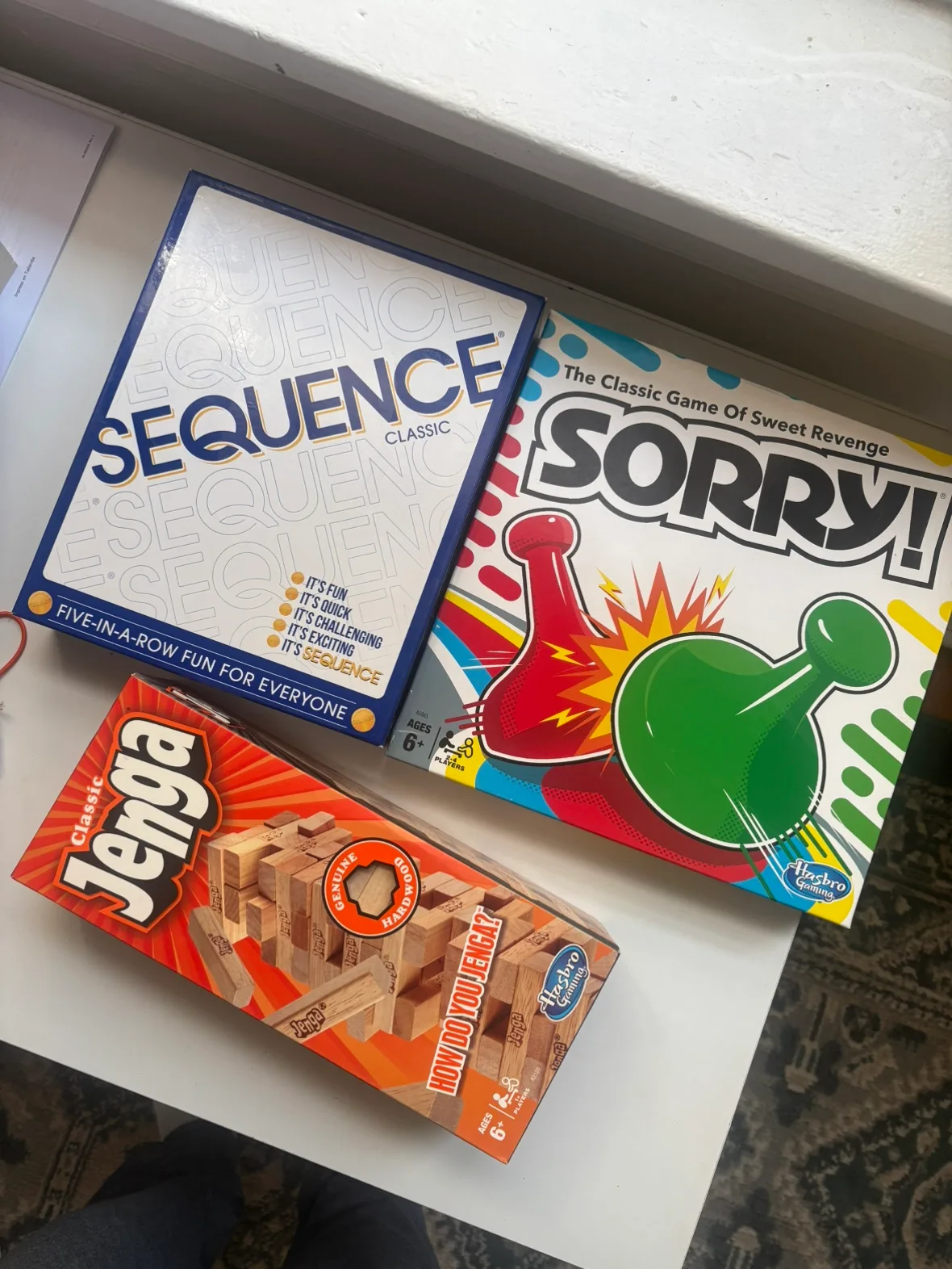 Board Game Bundle: Sequence, Sorry!, and Jenga thumbnail
