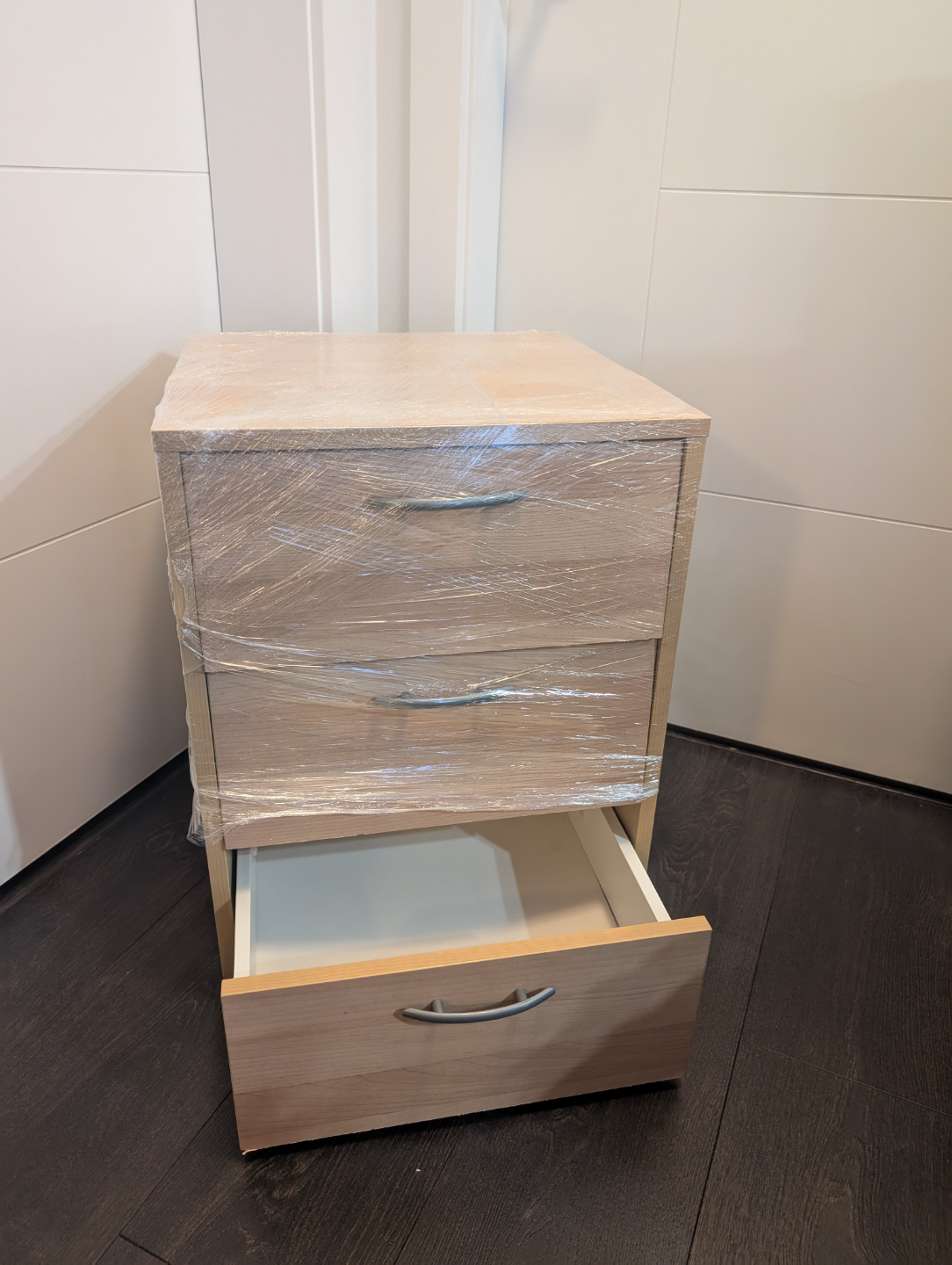 Three-Drawer Wooden Side Table