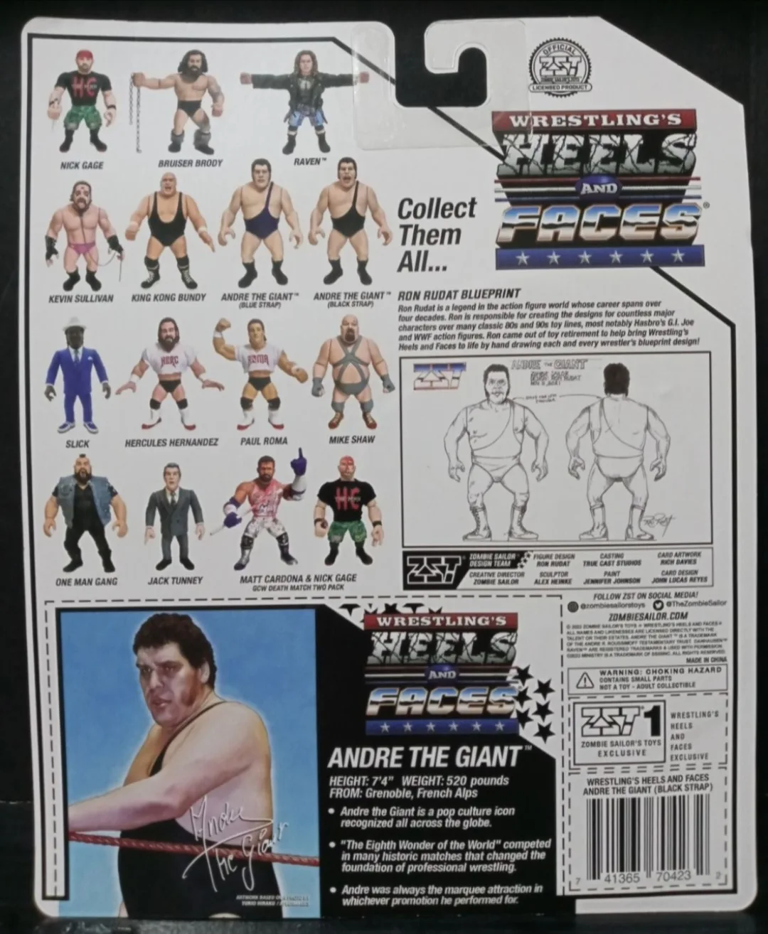 ZOMBIE SAILOR HEELS & FACES ANDRE THE GIANT (BLACK STRAP) image indicator(2)