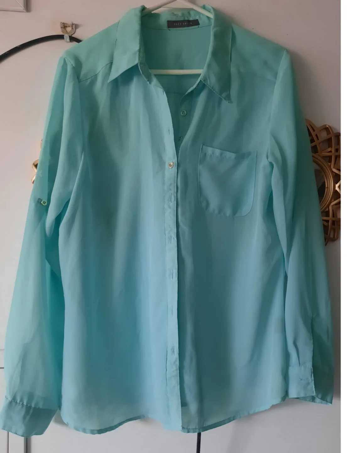 Mint Blue Long Sleeve Blouse thumbnail