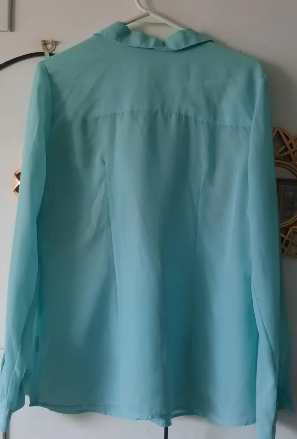 Mint Blue Long Sleeve Blouse image indicator(2)