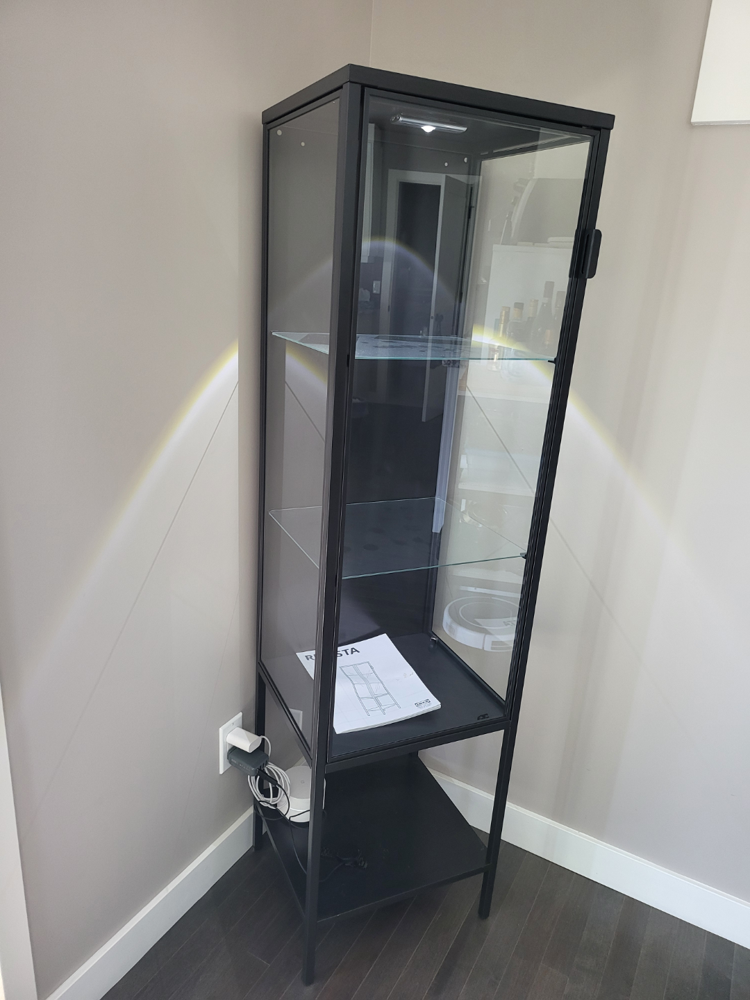 IKEA Rudsta Display Cabinet - Black