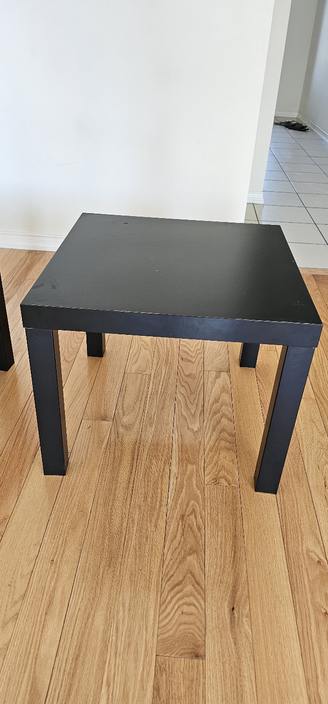 Pair of Black IKEA Lack Side Tables - photo 3