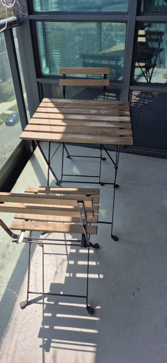 Foldable Patio Set - Table and Two Chairs