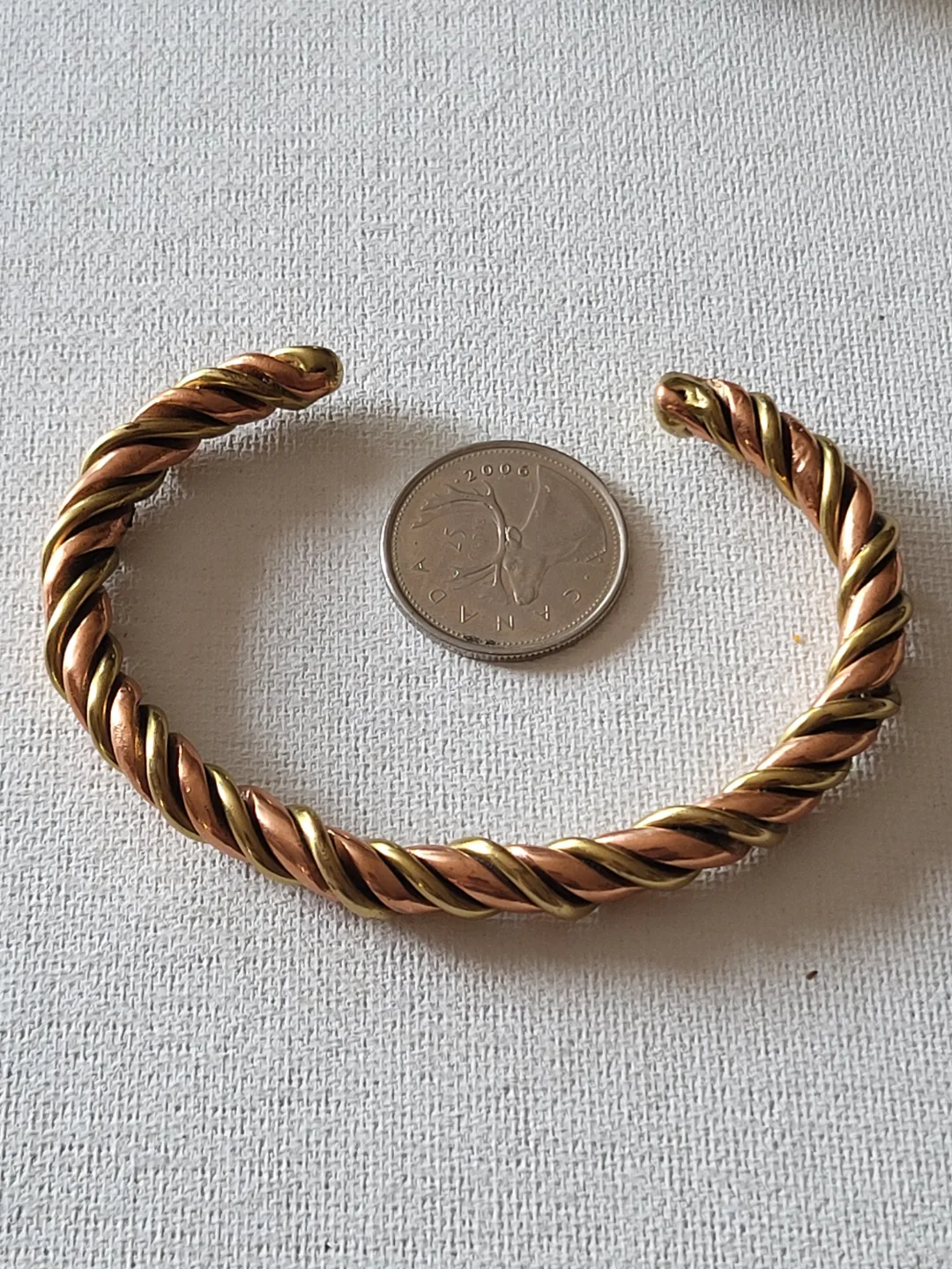 Twisted Copper, Brass, and Bronze Bracelet thumbnail