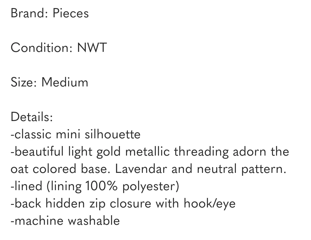 PIECES Lilac and Cream Floral Mini Skirt NWT image indicator(10)