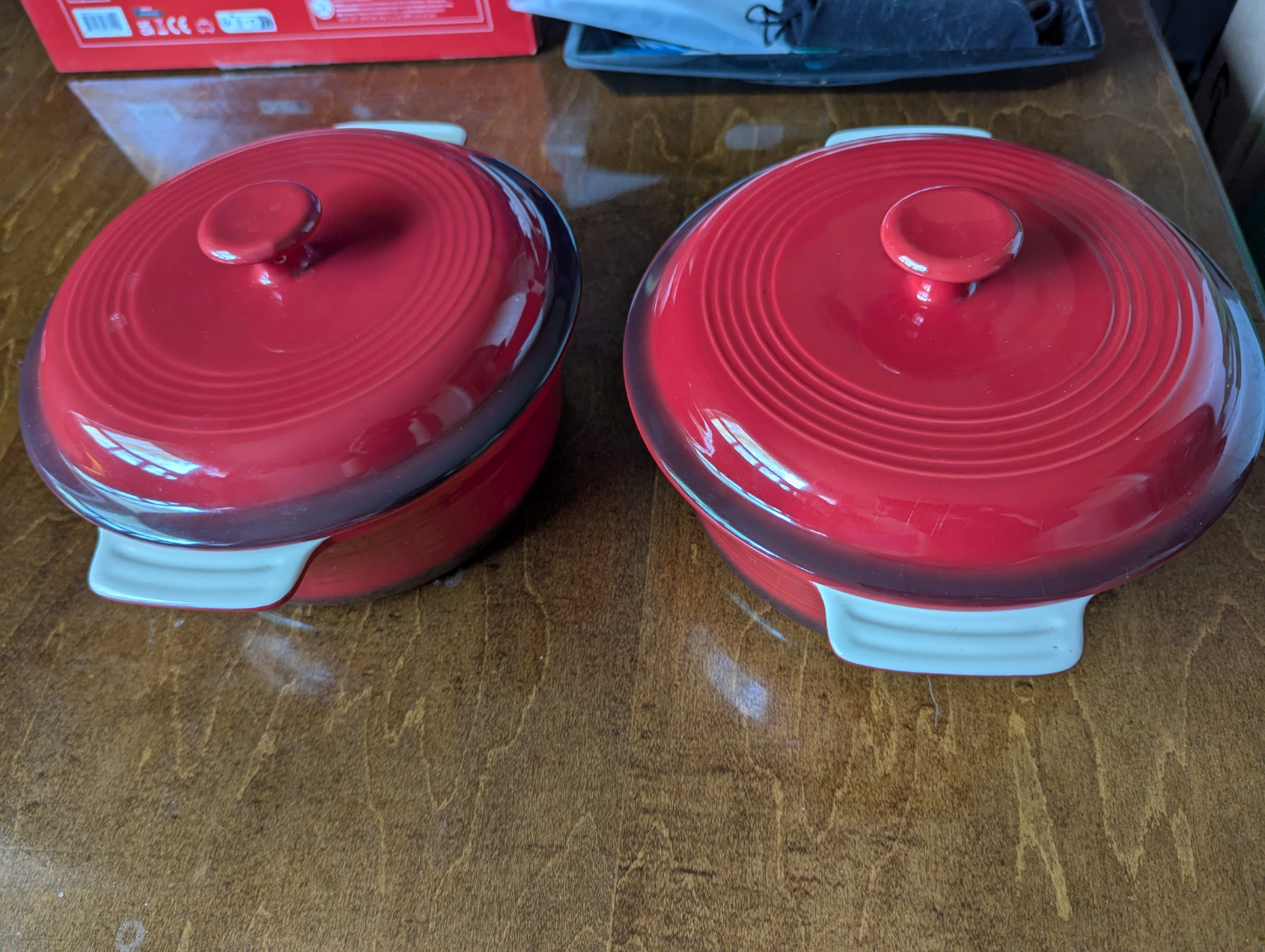 Set of Two Ceramic Covered Casseroles
