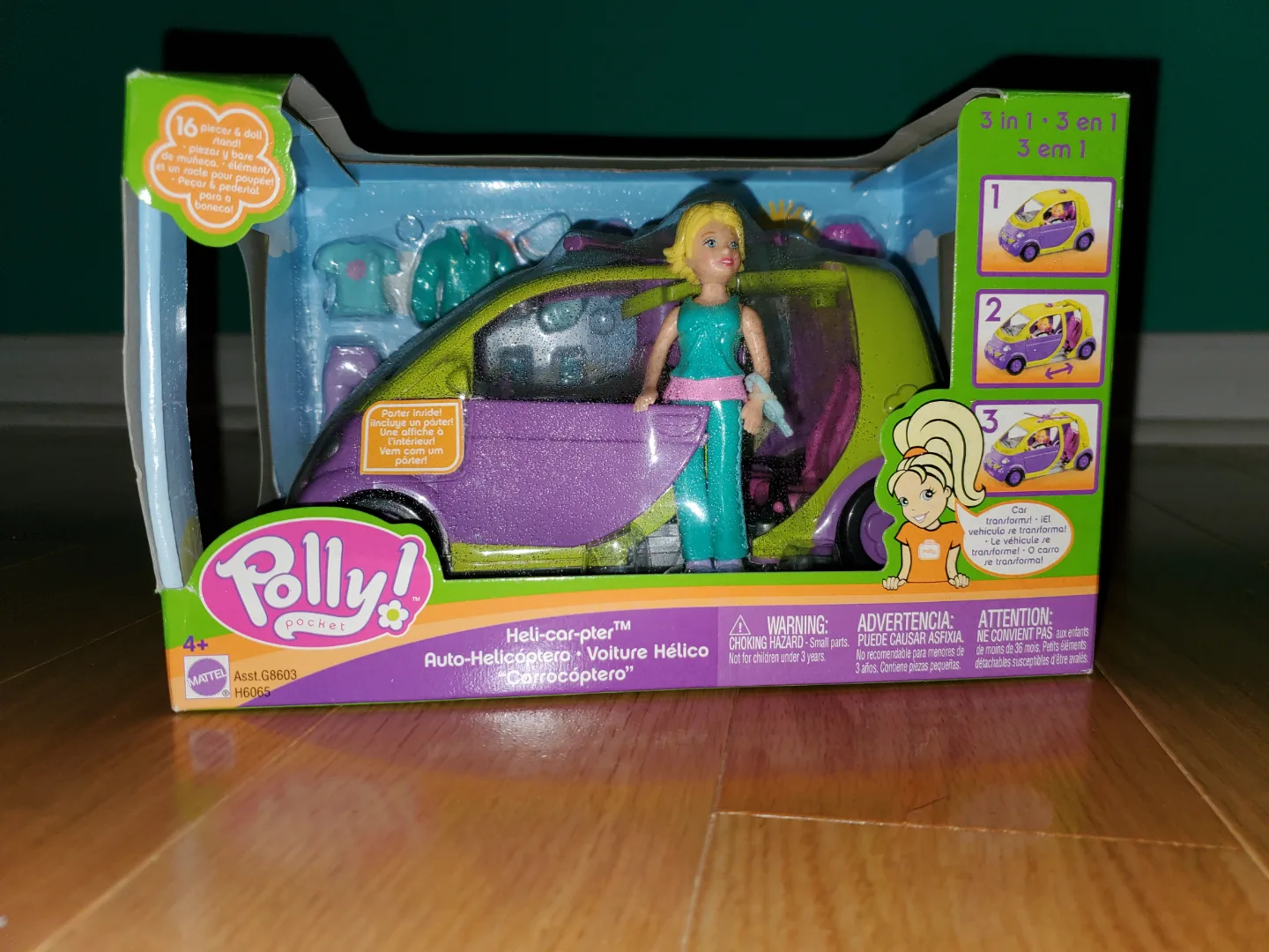 Polly Pocket Heli-Car 3-in-1 Transforming Vehicle Playset image indicator(2)